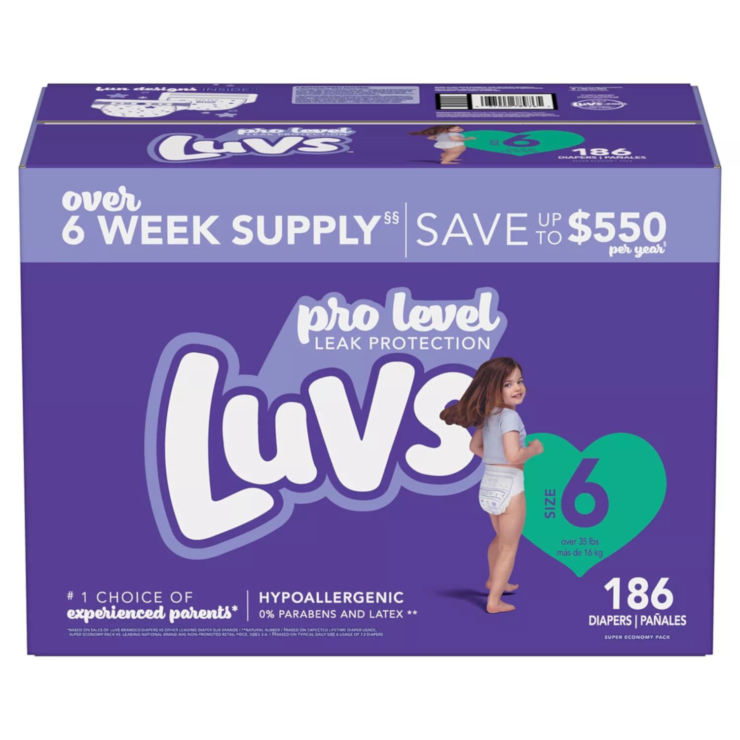 Luvs Pro Level Leak Protection Diapers (Choose Your Size) Supersale.99