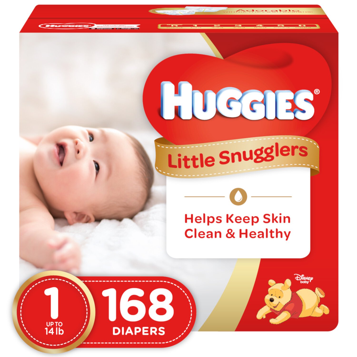 HUGGIES Little Snugglers Diapers Size 1, 168 Diapers Huggies