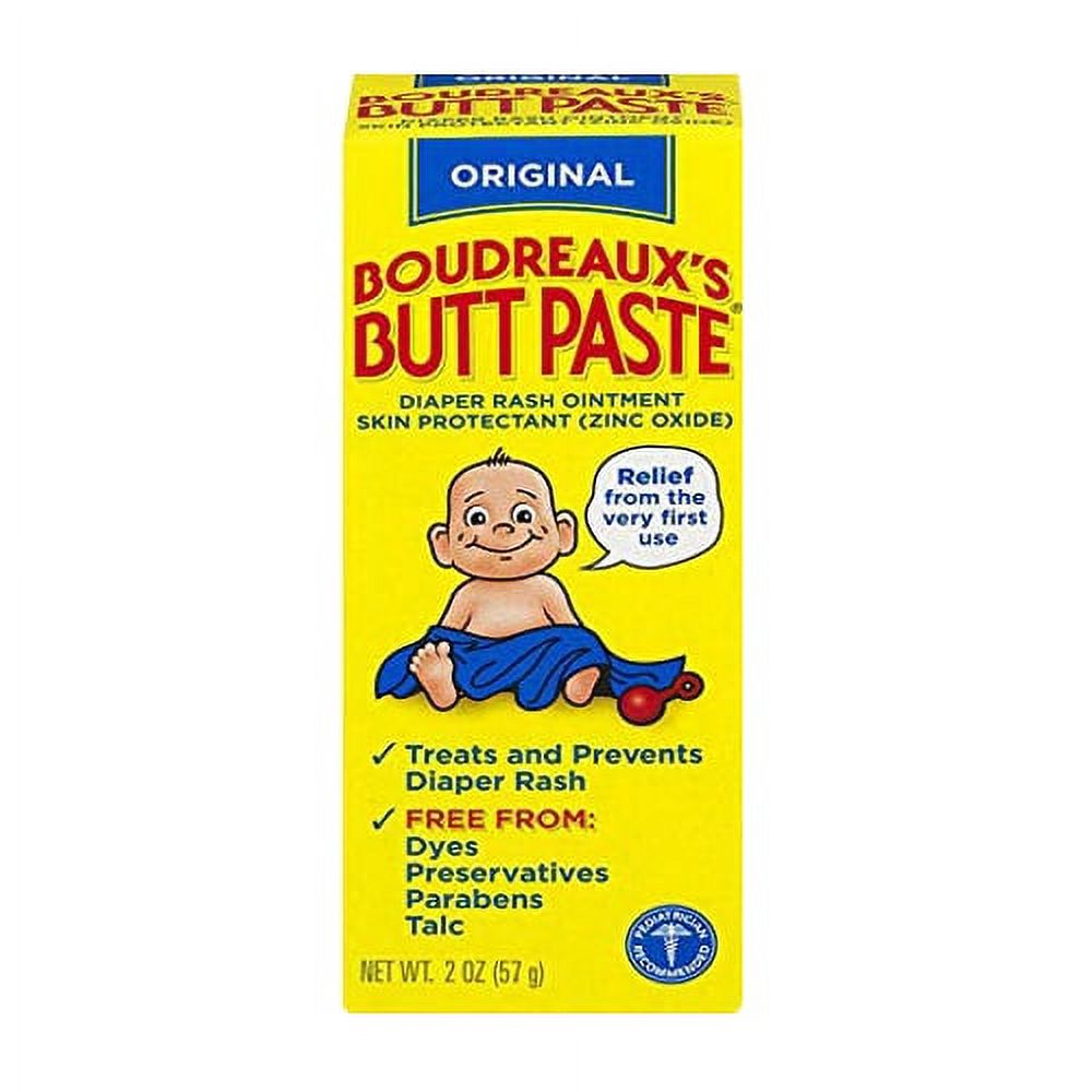 Boudreauxs Butt Paste Diaper Rash Ointment Skin Protectant, Zinc Oxide, 2 Oz Boudreaux's Butt Paste