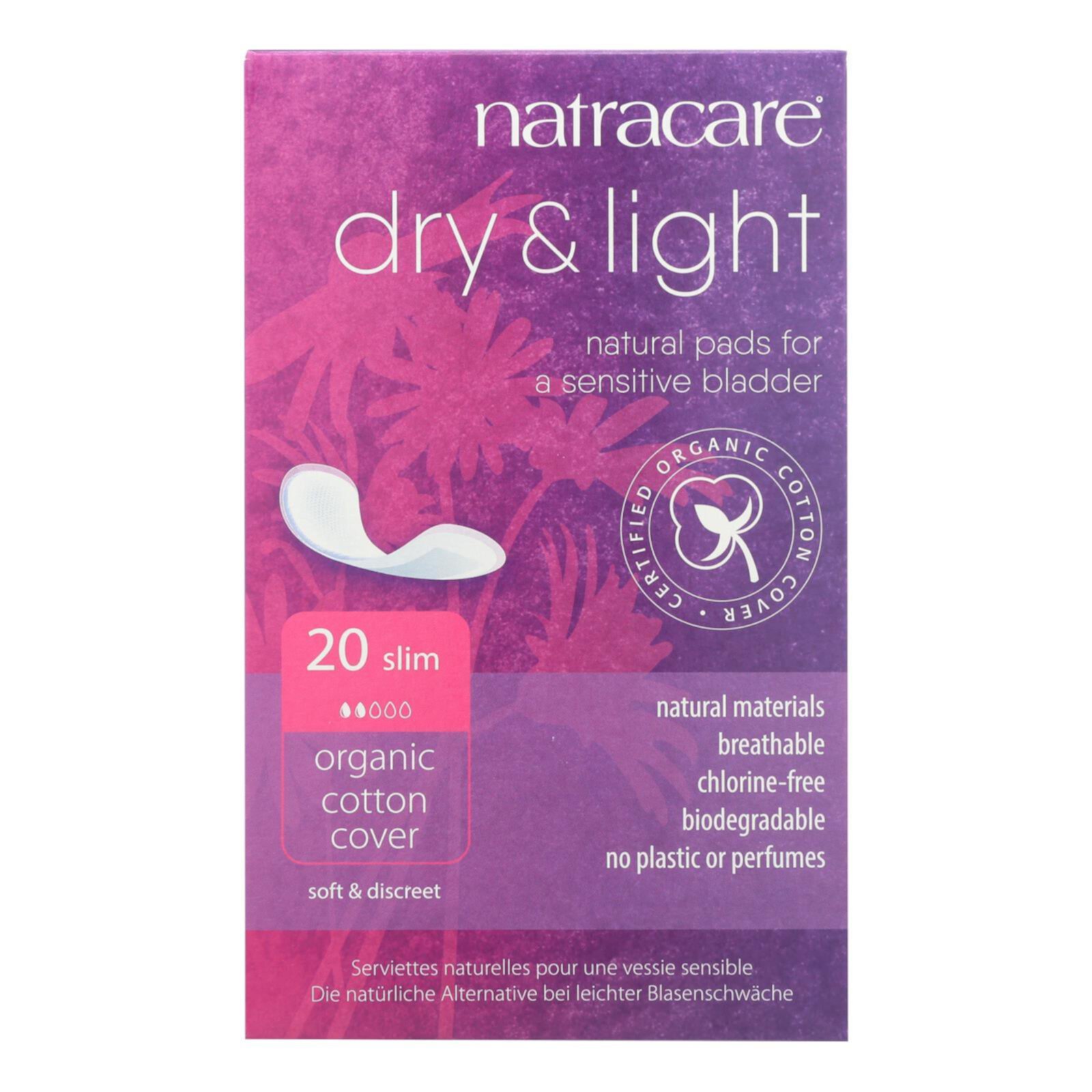 Natracare Dry & Light Natural Pads, Light Bladder Weakness Natracare