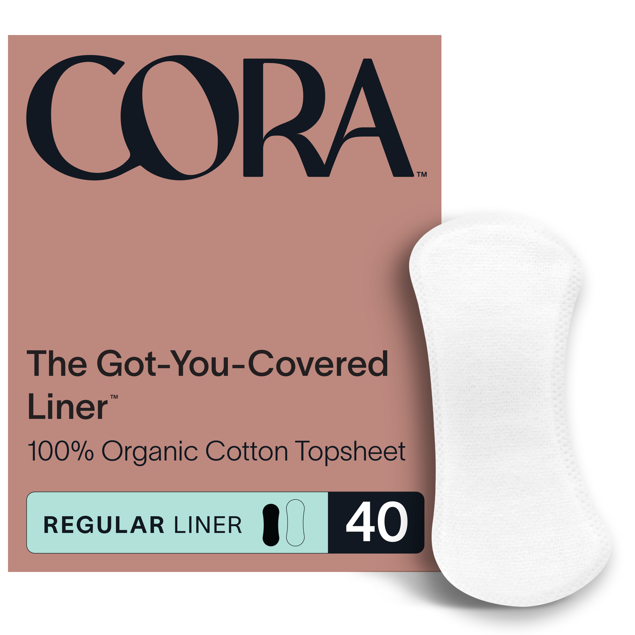 Cora Organic Ultra Thin Period Liners 40 Ct. Cora