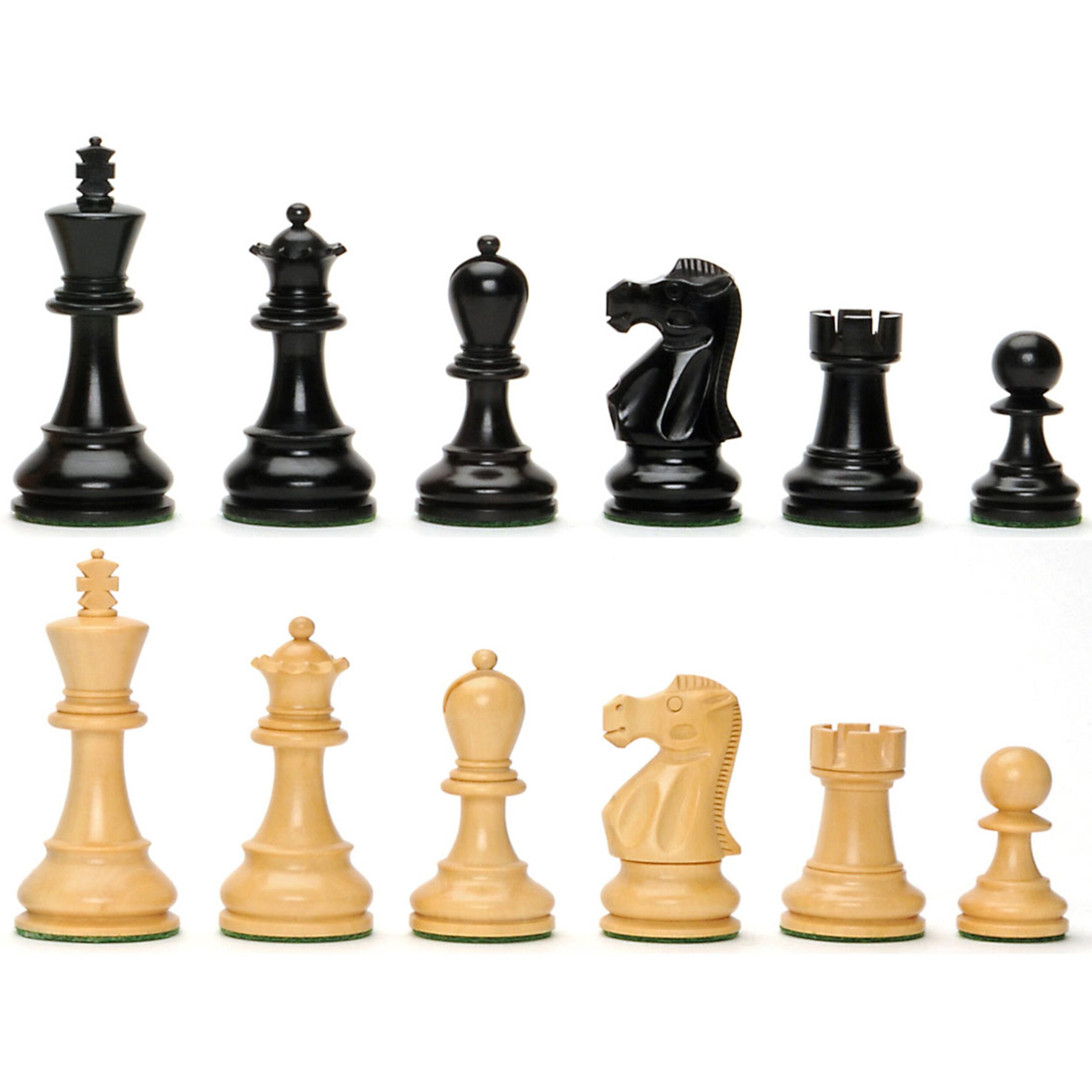 WE Games Jacques Chessmen - Weighted & Handpolished Black Stained Wood with 3.75 in. King WE Games