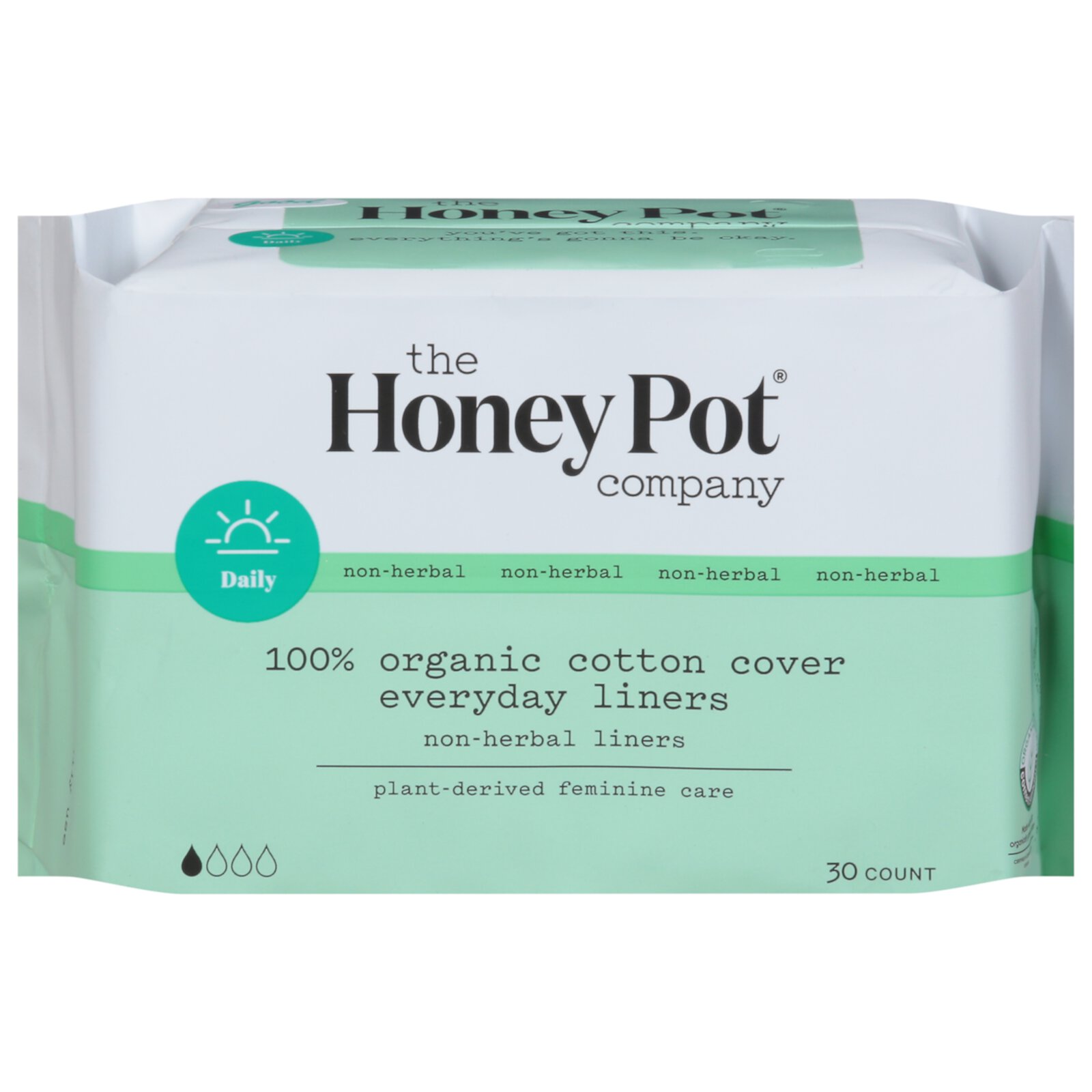 The Honey Pot Company Organic Cotton Non Herbal Everyday Liners, 30 Ea The Honey Pot Company