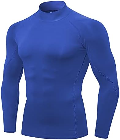 Men's Compression Shirts Athletic Long Sleeve Running Gym Turtleneck Shirts Quick Dry Tops Active Elastic Baselayer EARGFM