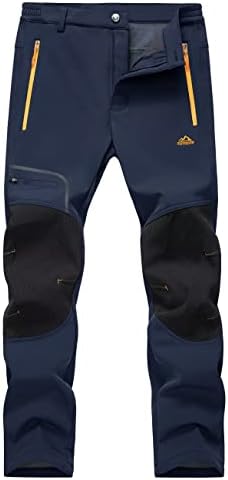 MAGCOMSEN Winter Pants for Men Snow Ski Pants Fleece Lined Water Resistant Softshell Hiking Pants 4 Pockets MAGCOMSEN