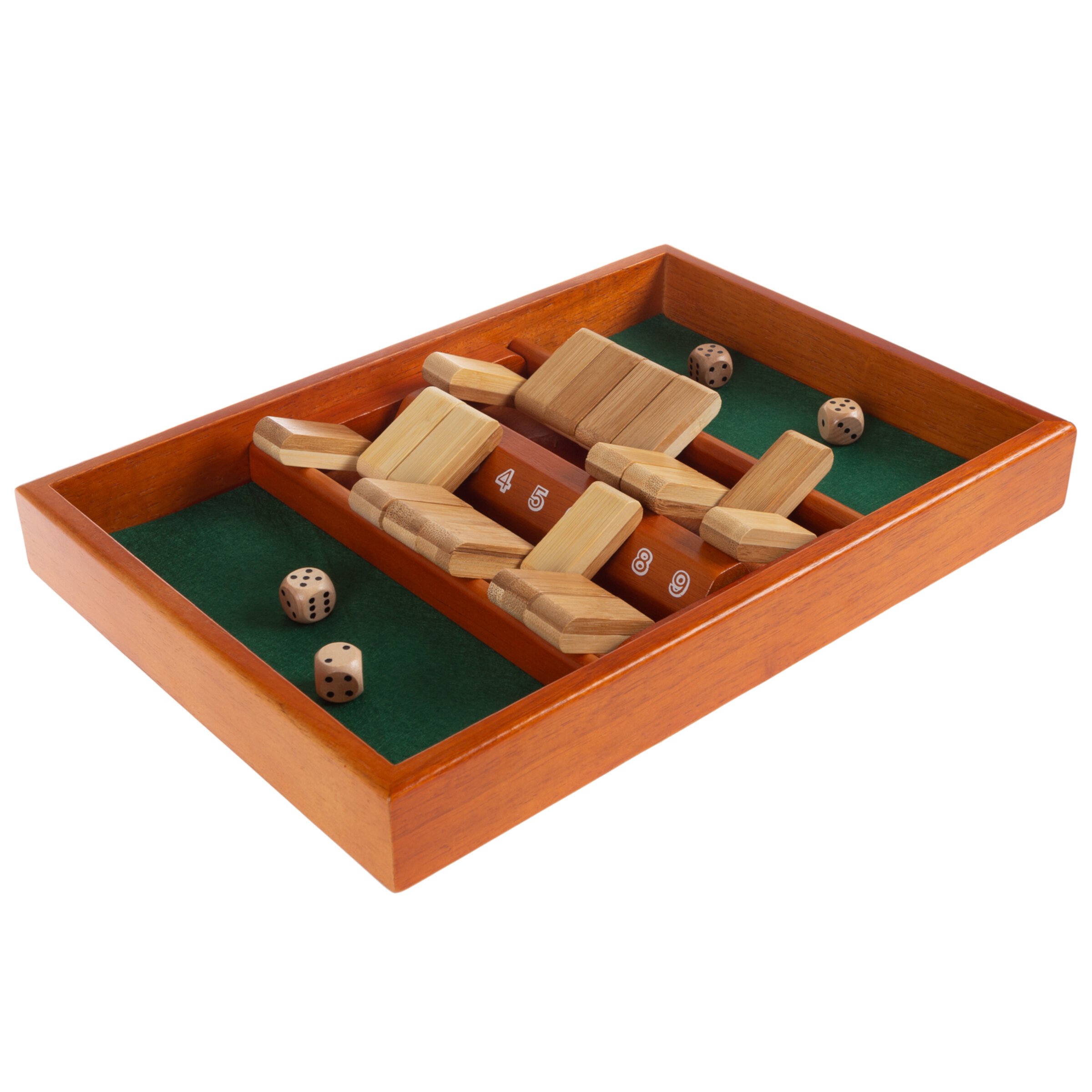 Shut the Box Game-Classic 9 Number Wooden Set with Dice included by Hey! Play! Hey! Play!