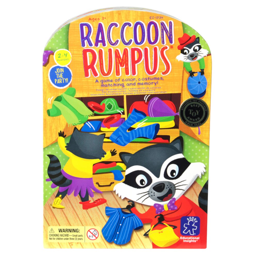 Educational Insights Raccoon Rumpus Game, Memory Games for Toddlers, Educational Board Games for Kids Ages 3+ Educational Insights