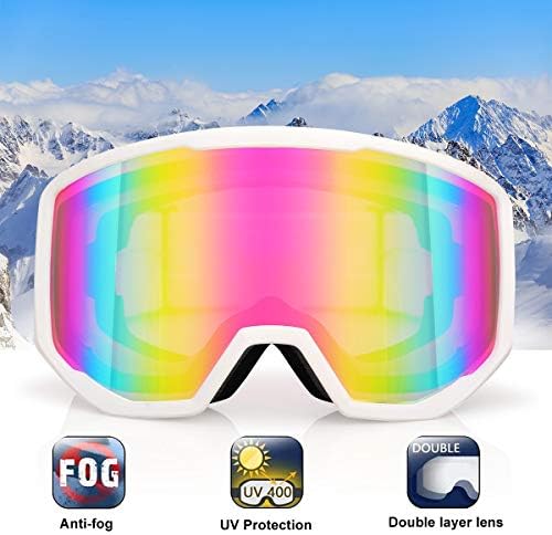 EXP VISION Ski/Snowboard Goggles for Men Women, OTG Snow Goggles Anti Fog UV Protection EXP VISION