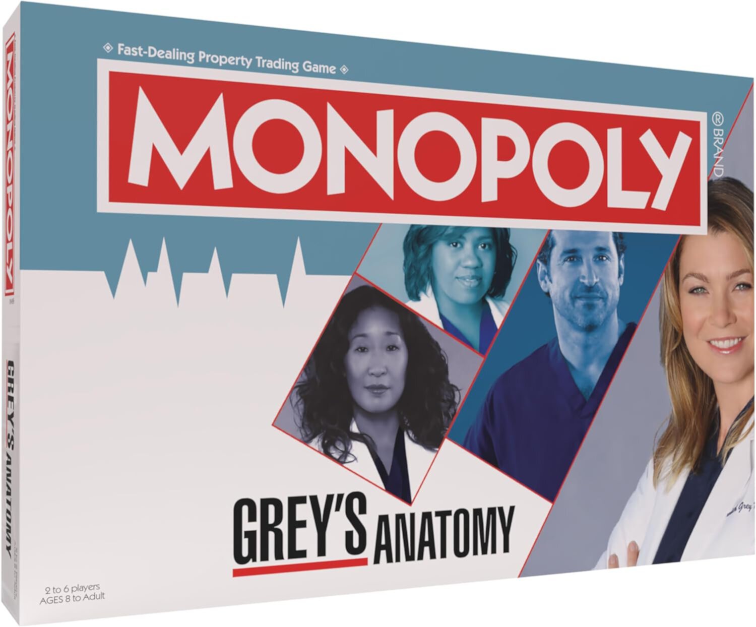 MONOPOLY: Grey's Anatomy - Collectible Licensed Edition, Strategy Board Game, Buy-Sell-Trade Grey Sloan Memorial Doctors, Family Ages 8+, 2-6 Players USAopoly