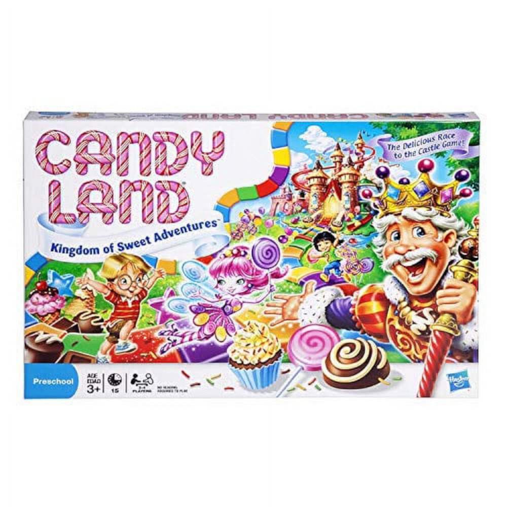 Игровой набор для детей Candy Land: классическая игра с 4 персонажами, выполненная из безопасных материалов Hasbro