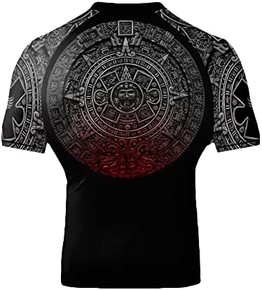 Мужская Базовая Майка Raven Fightwear Aztec Ranked Jiu Jitsu BJJ Rash Guard Короткий Рукав MMA Raven Fightwear