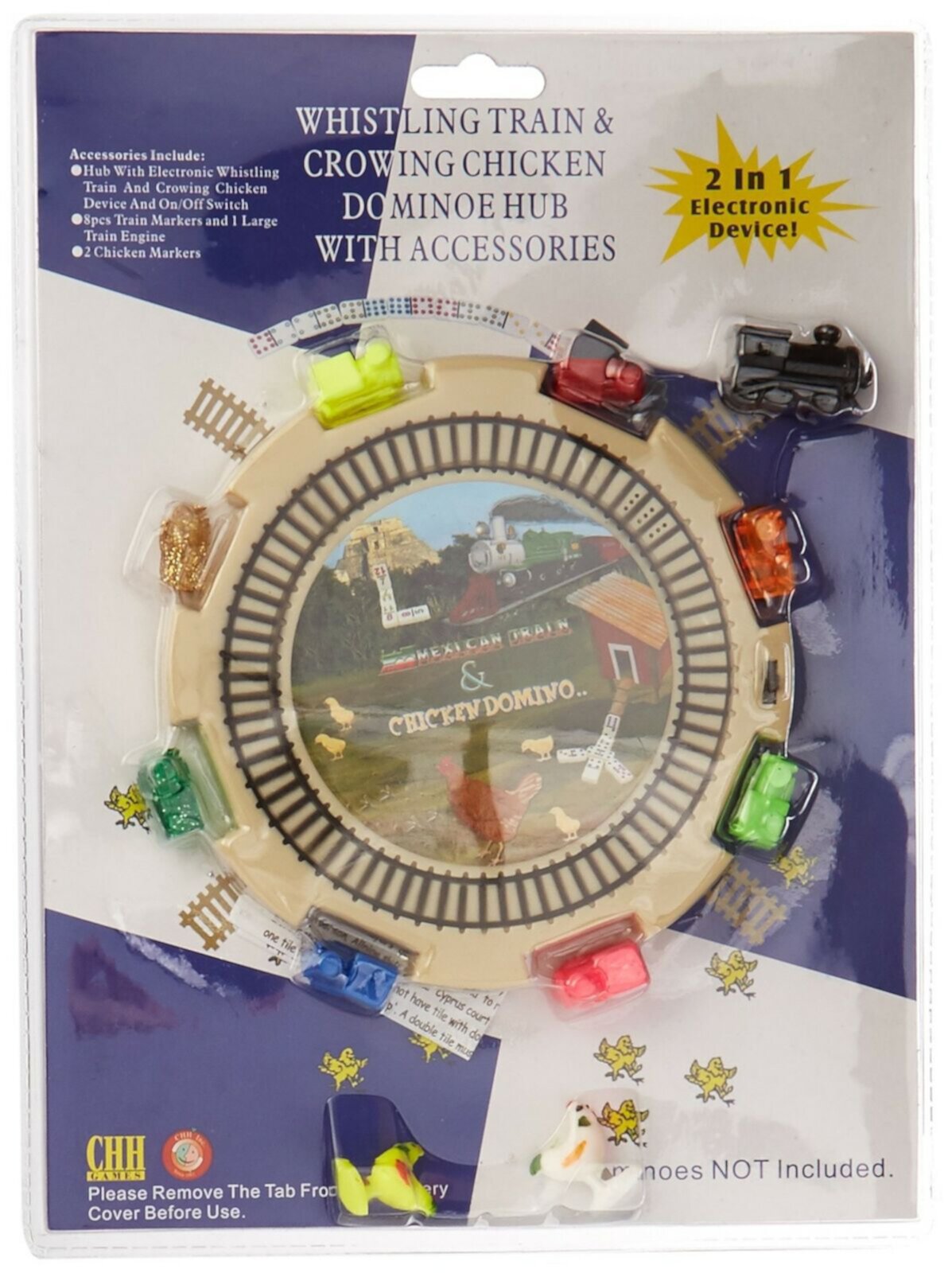 Chh 2-in-1 Domino Hub Train or Chicken Domino Game CHH