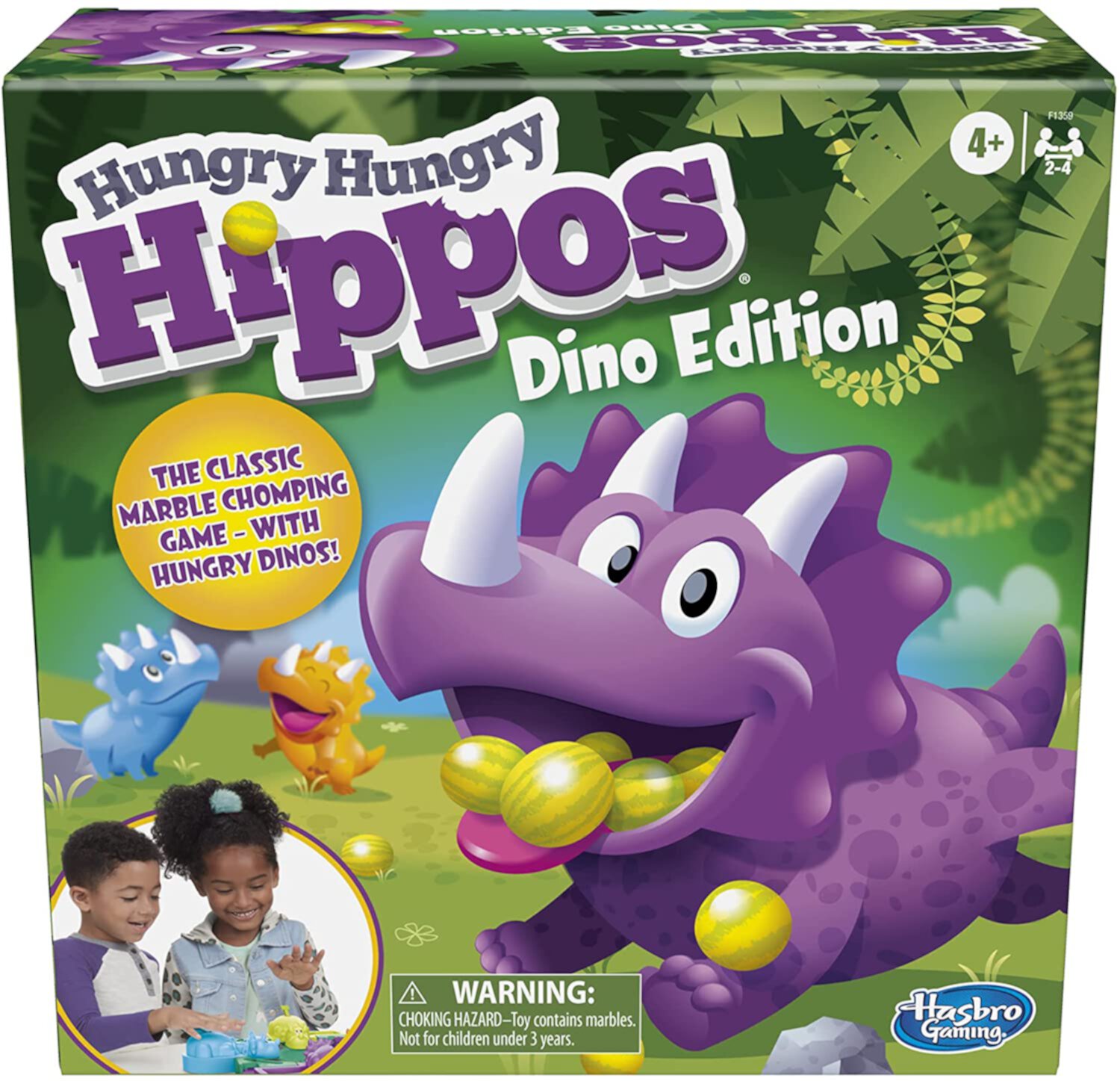 Настольная игра для детей Hungry Hungry Hippos Dino Edition, 4 динозавра, развлечение для дошкольников Hasbro