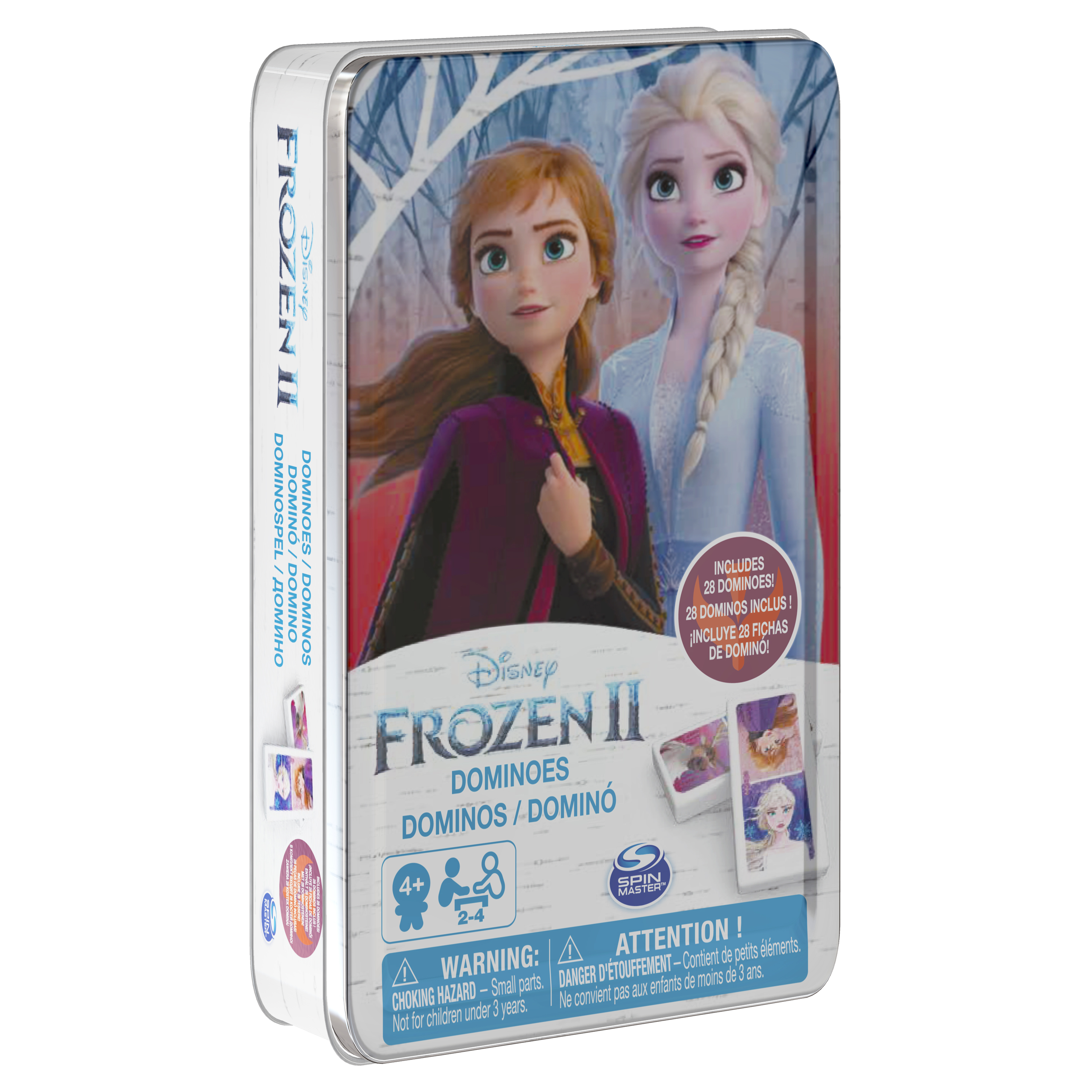 Disney Frozen 2 Dominoes Game Set in Storage Tin, for Families and Kids Ages 4 & up Spin Master Games