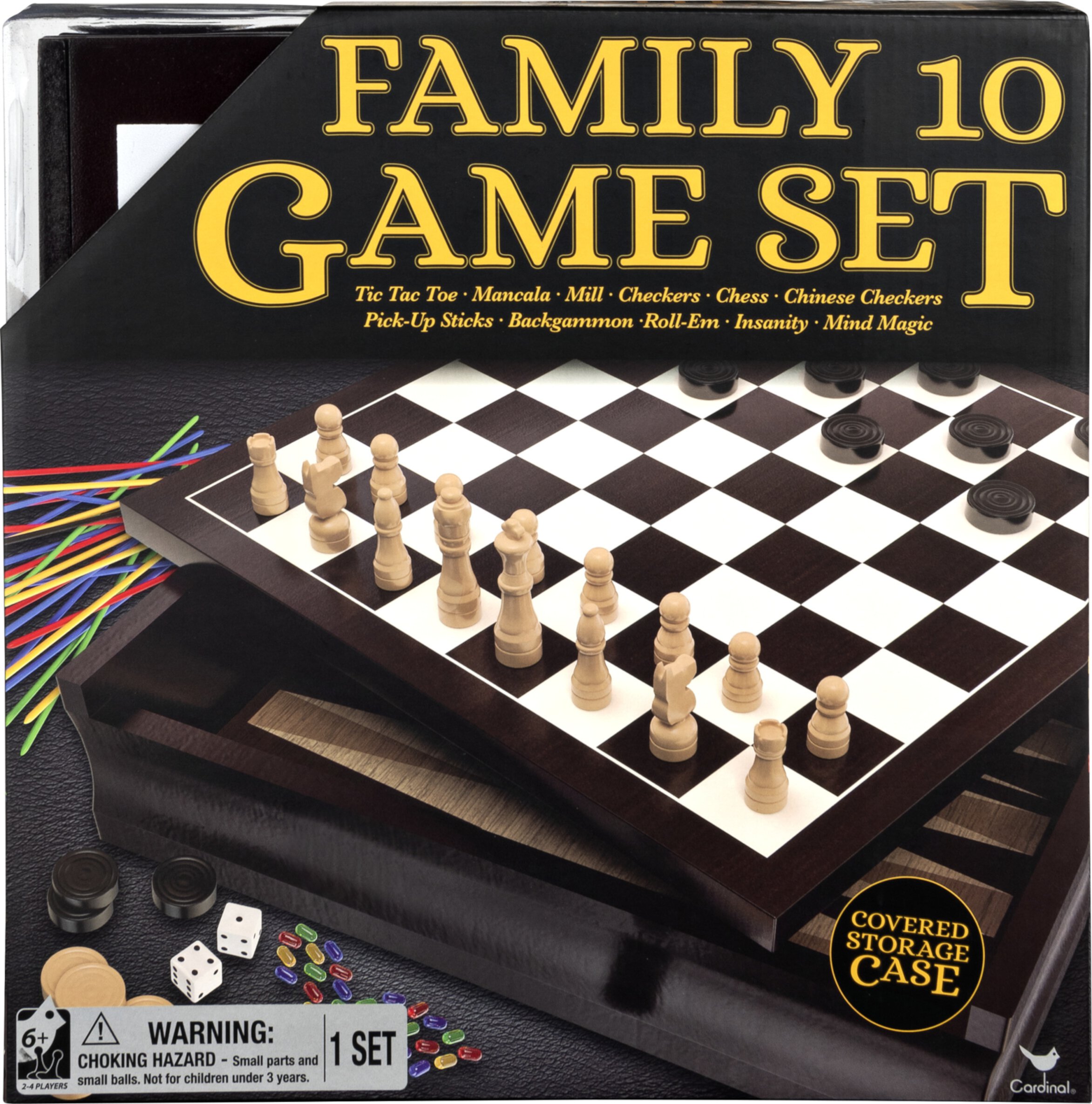 Family 10 Game Set with Chess, Checkers, Mancala, and More Spin Master Games