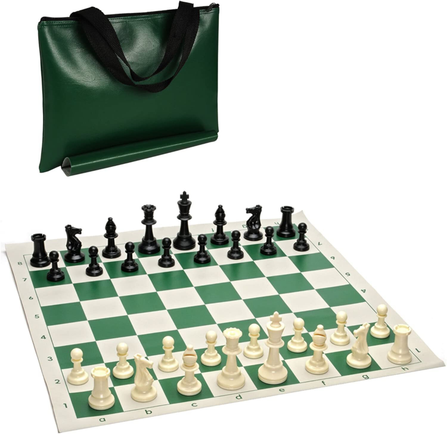 WE Games Tournament Chess Pack - Staunton Pieces - Green Board & Tote WE Games