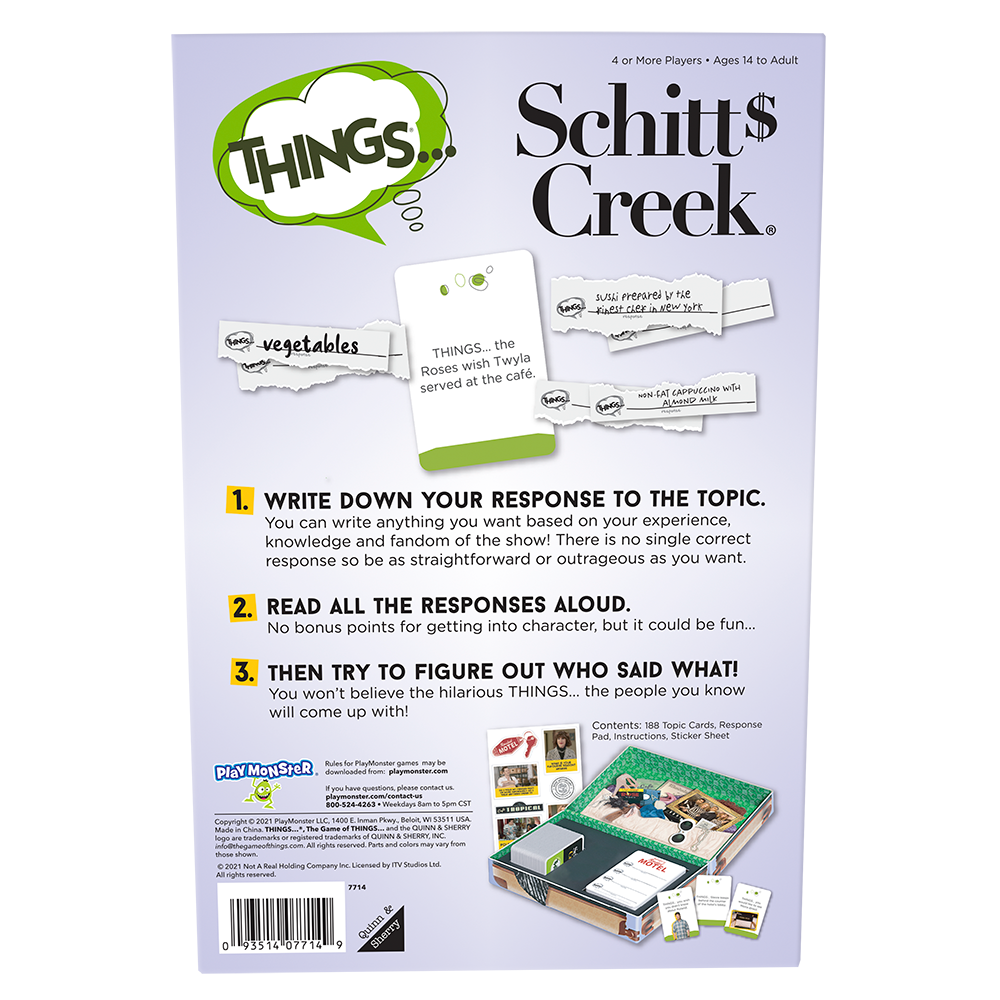 THINGS... Party Card Game -- Schitt's Creek Edition - By PlayMonster PLAYMONSTER