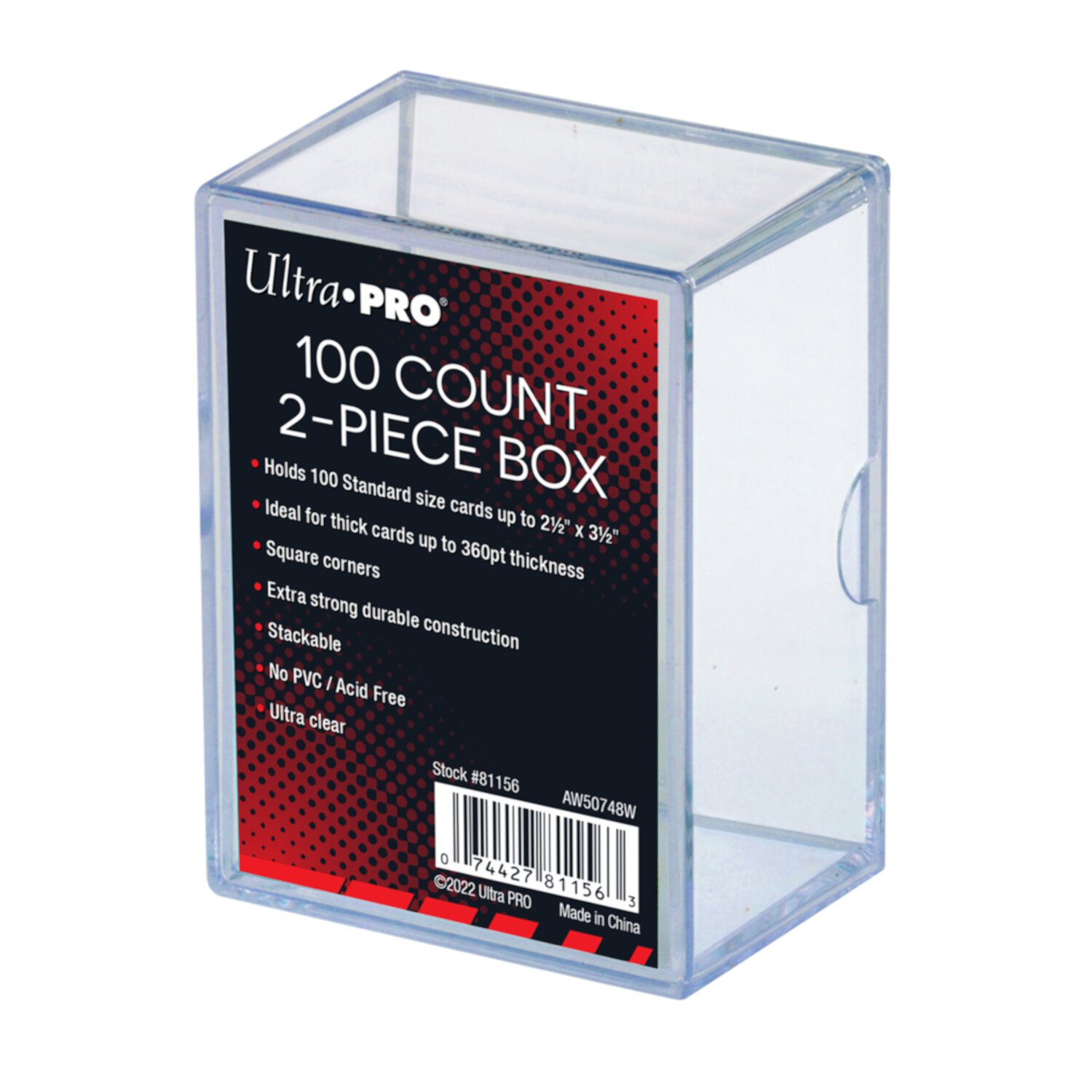 2-Piece 100-Count Clear Card Storage Box Ultra Pro