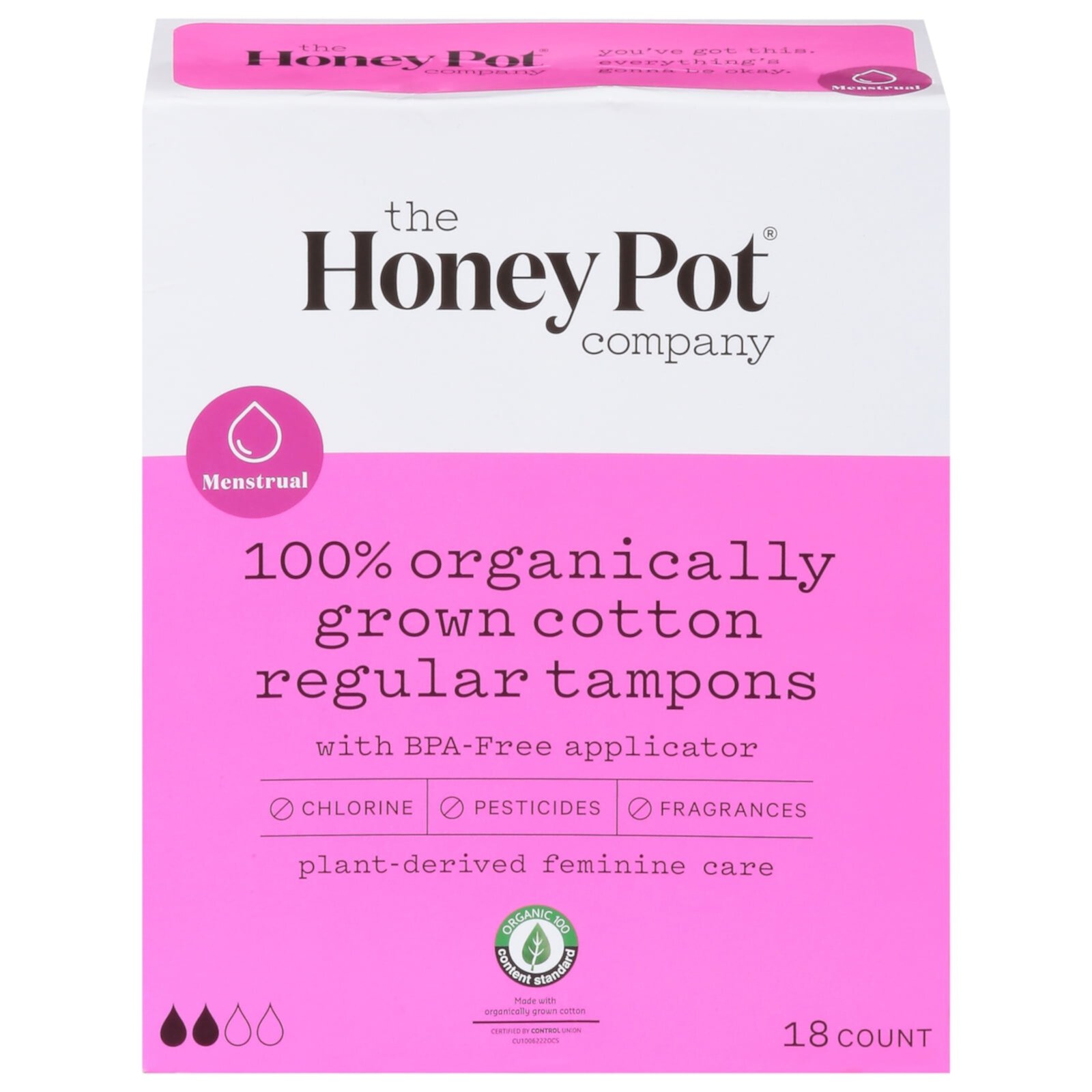 The Honey Pot - Reg Tampon Plst App Uscnt - 1 Each-18 CT The Honey Pot Company