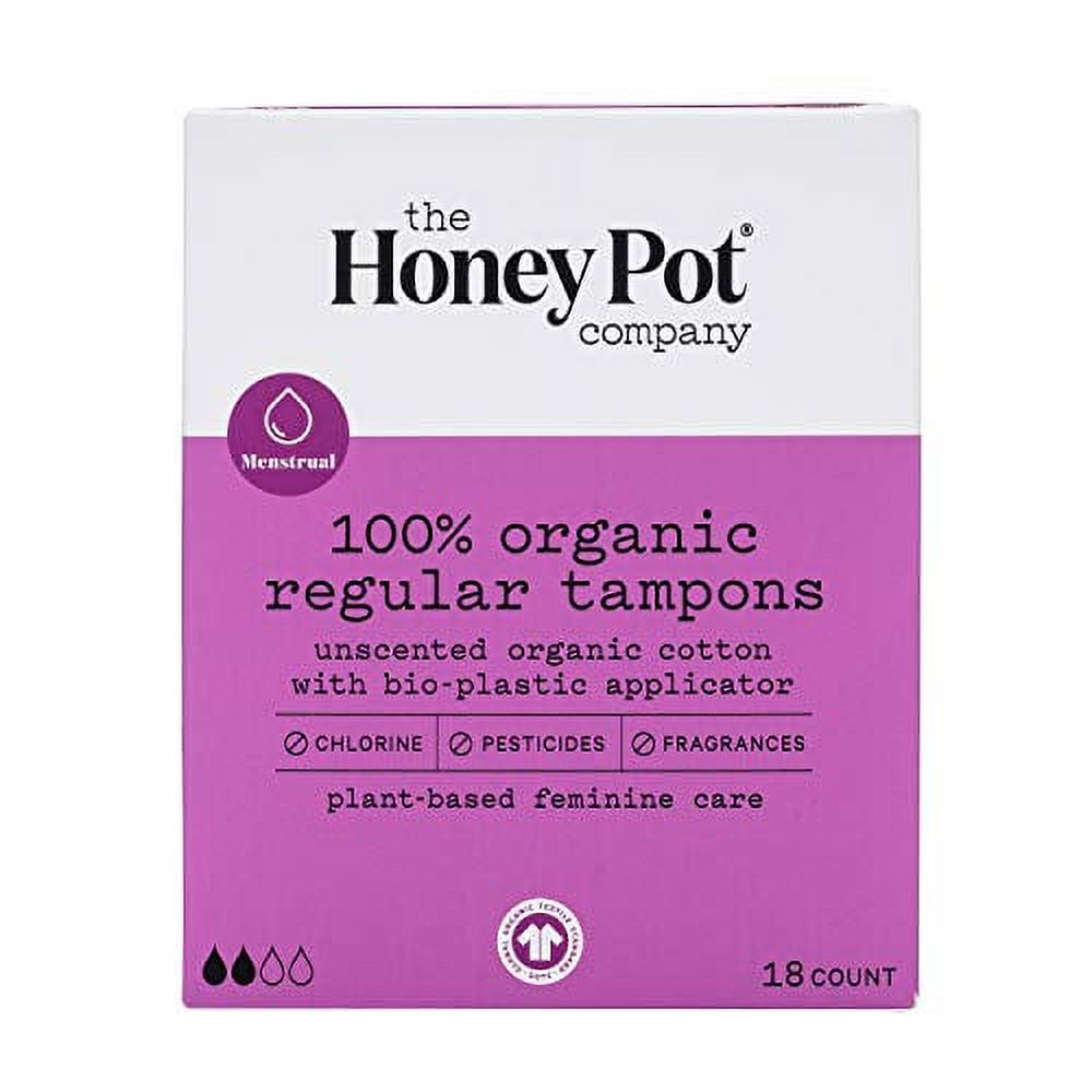 The Honey Pot Company Regular Organic Cotton Tampons, 18 Ea The Honey Pot Company