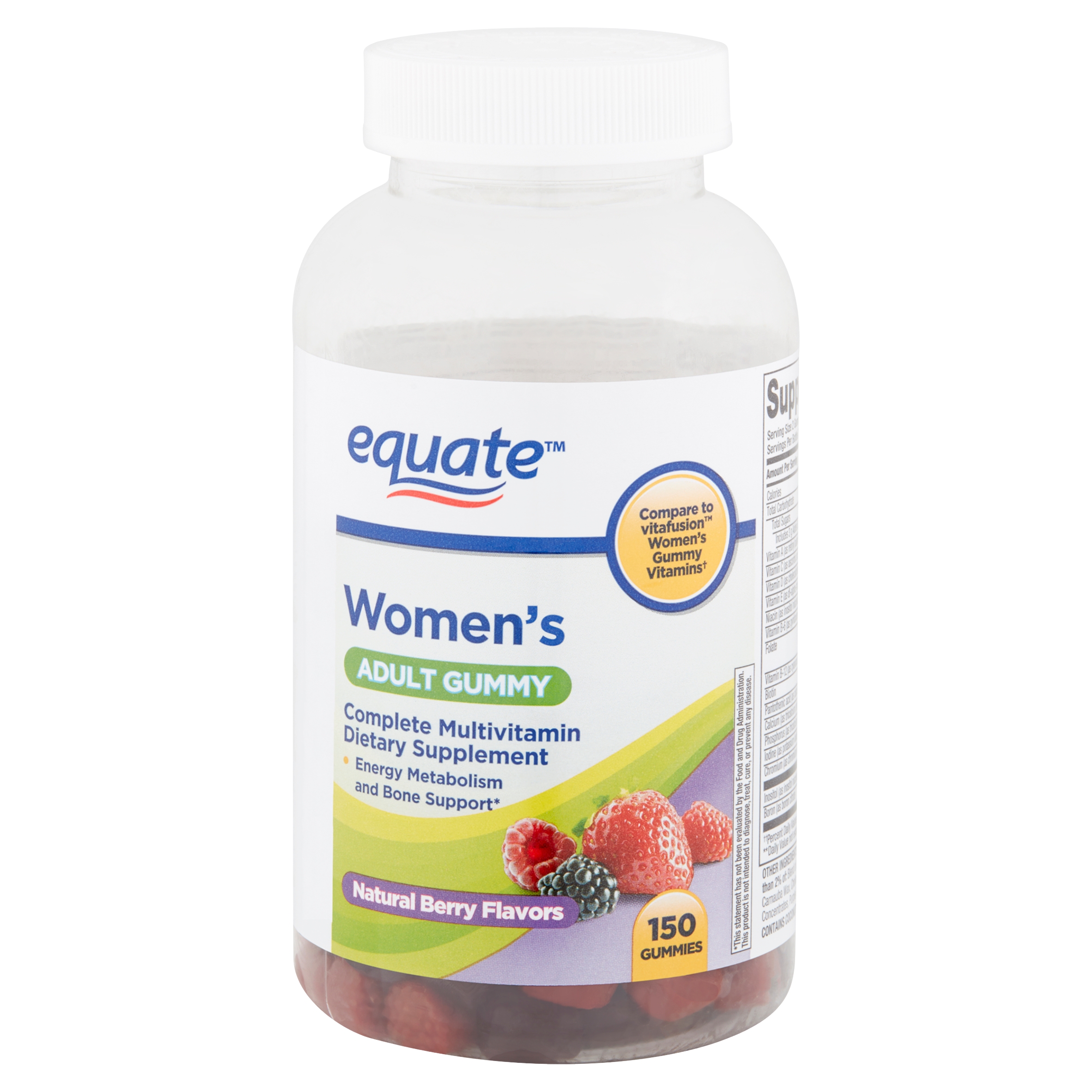 Equate Women's Natural Berry Flavors Adult Gummies, 150 Count Equate