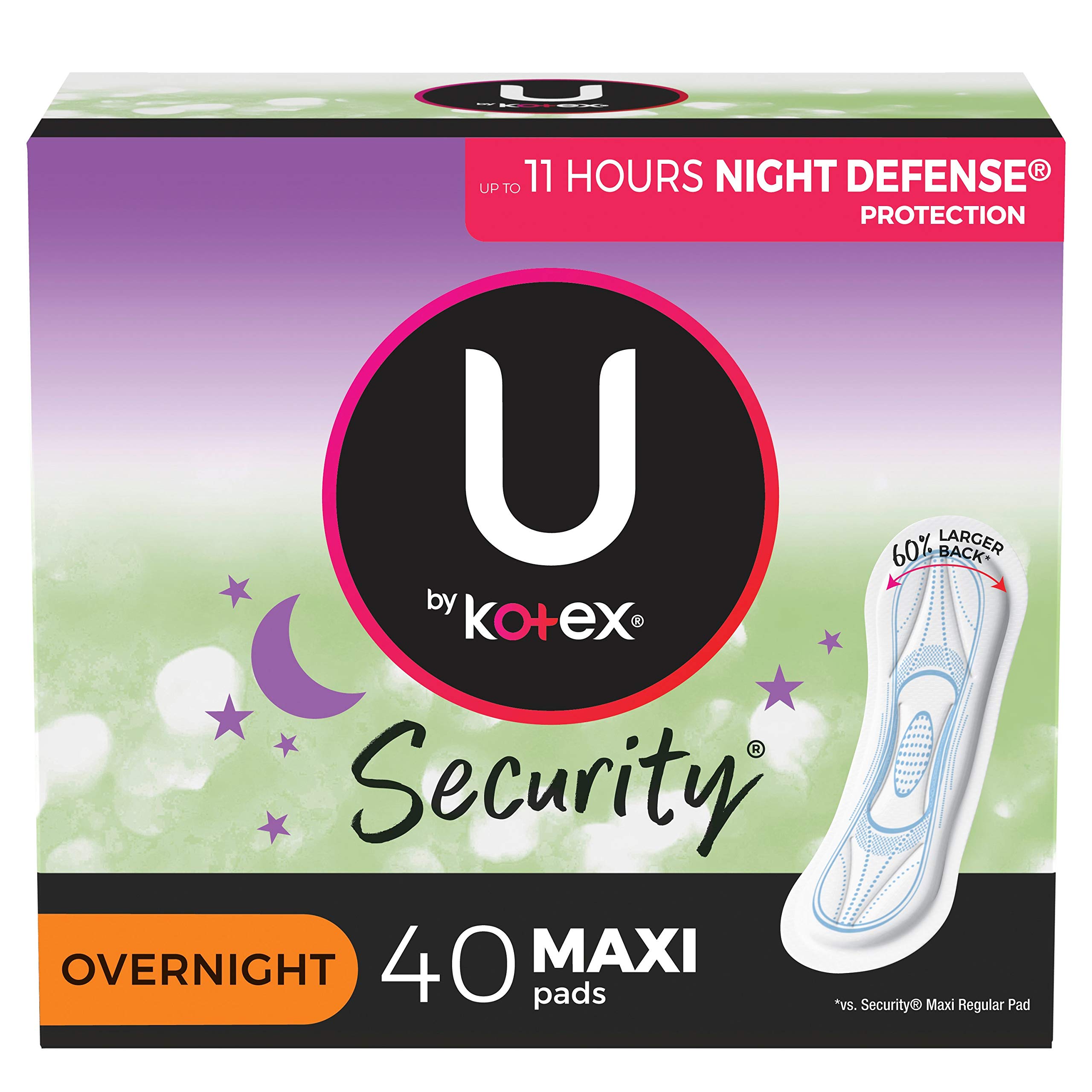 U by Kotex Security Maxi Feminine Pads Unscented (Pack of 4) Kotex