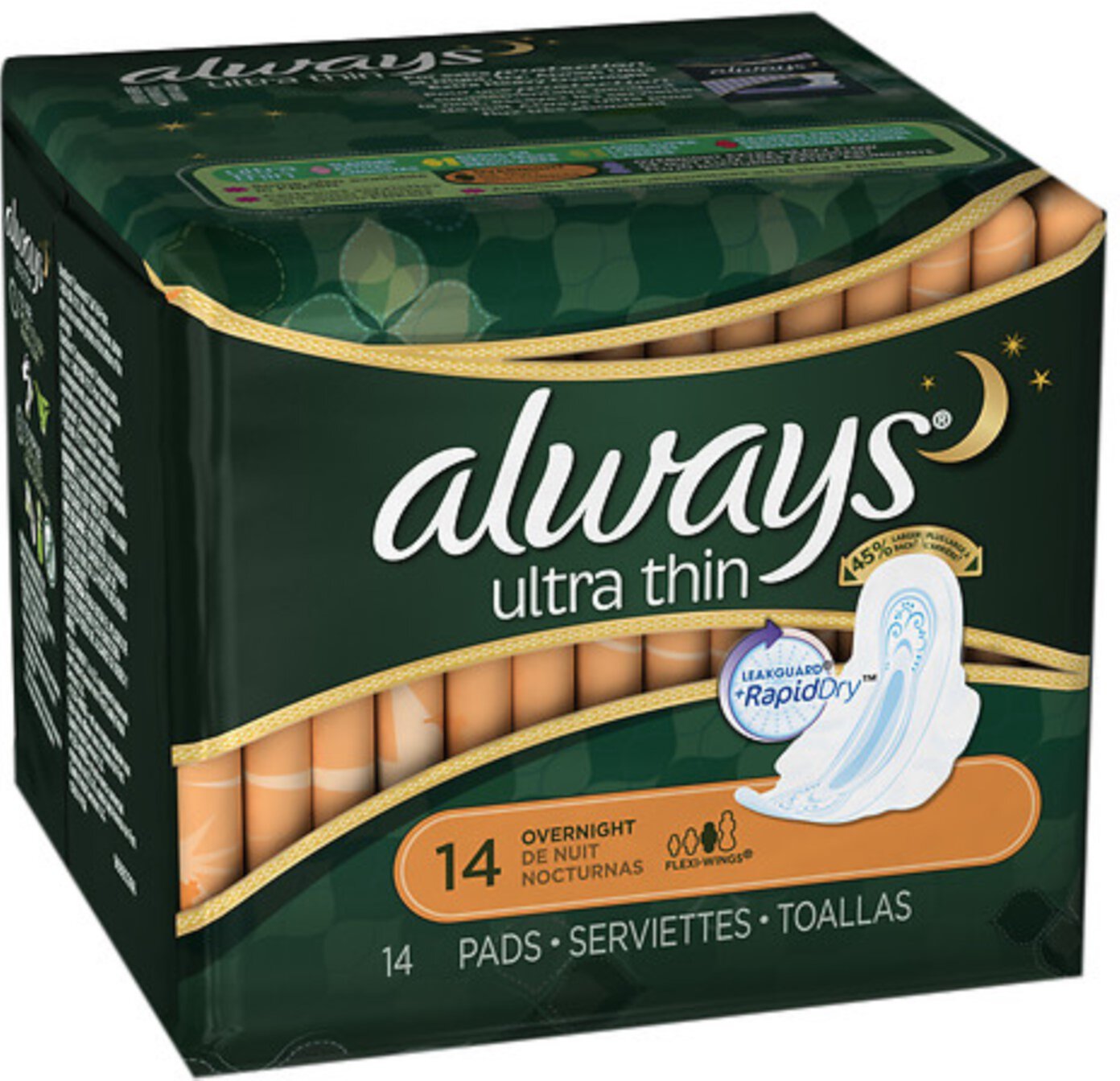 2 Pack - Always Ultra Thin Pads, Overnight 14 ea Always