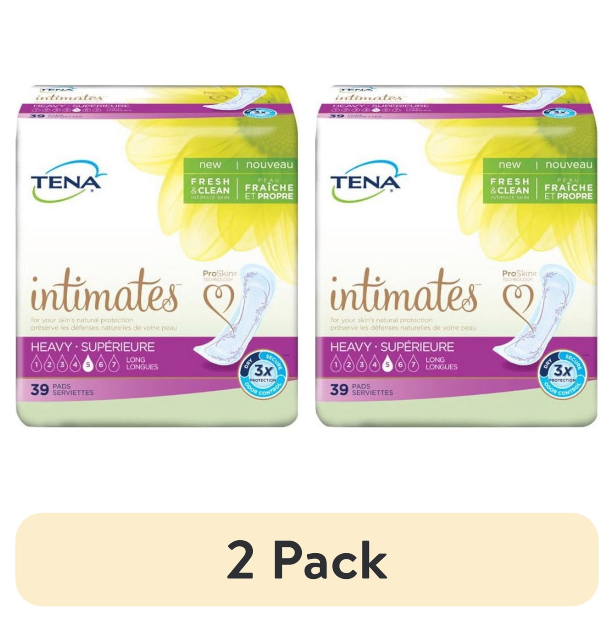 TENA Intimates Heavy Long Bladder Control Pad 15 Inch Length Heavy Absorbency Dry-Fast Core One Size Fits Most Female Disposable, 54295 - Pack of 39 Tena