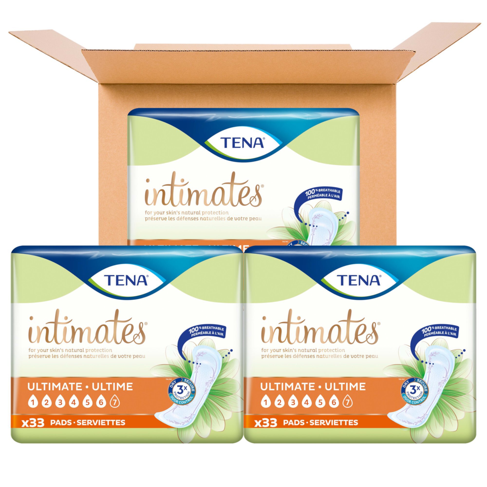 Tena Intimates Ultimate Regular Pad, 99 Count ( 2 Packs of 99 counts - 198 counts total) Tena