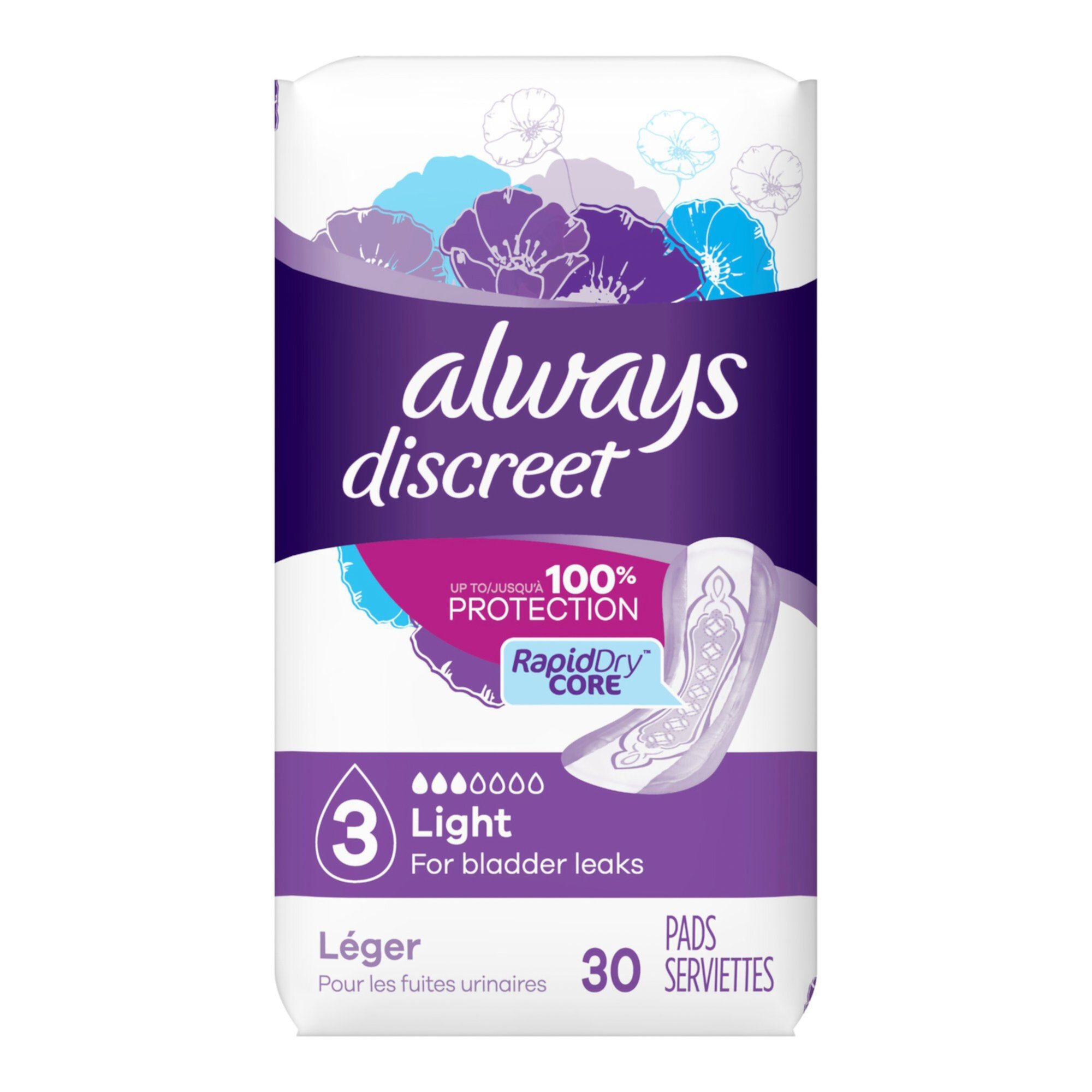 Always Discreet Bladder Control Pad, Size 3 (CS/90) Always Discreet