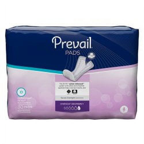 Prevail Daily Pads Overnignt Bladder Control Pad 16 Inch Length Heavy Absorbency Polymer One Size Fits Most Female Disposable, PVX-120 - Case of 120 Prevail