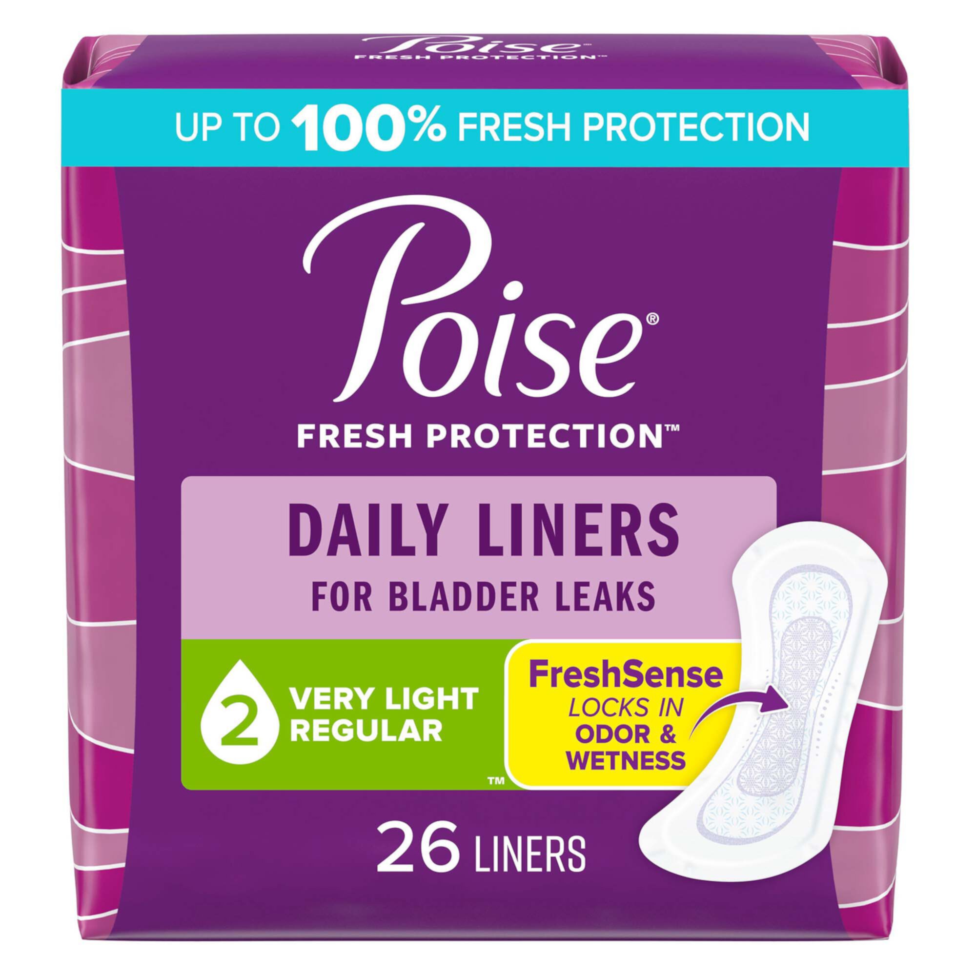 Poise Bladder Control Pad Light Absorbency, Absorb-Loc, Female, Disposable, 7.5'' L, Case of 208 Poise