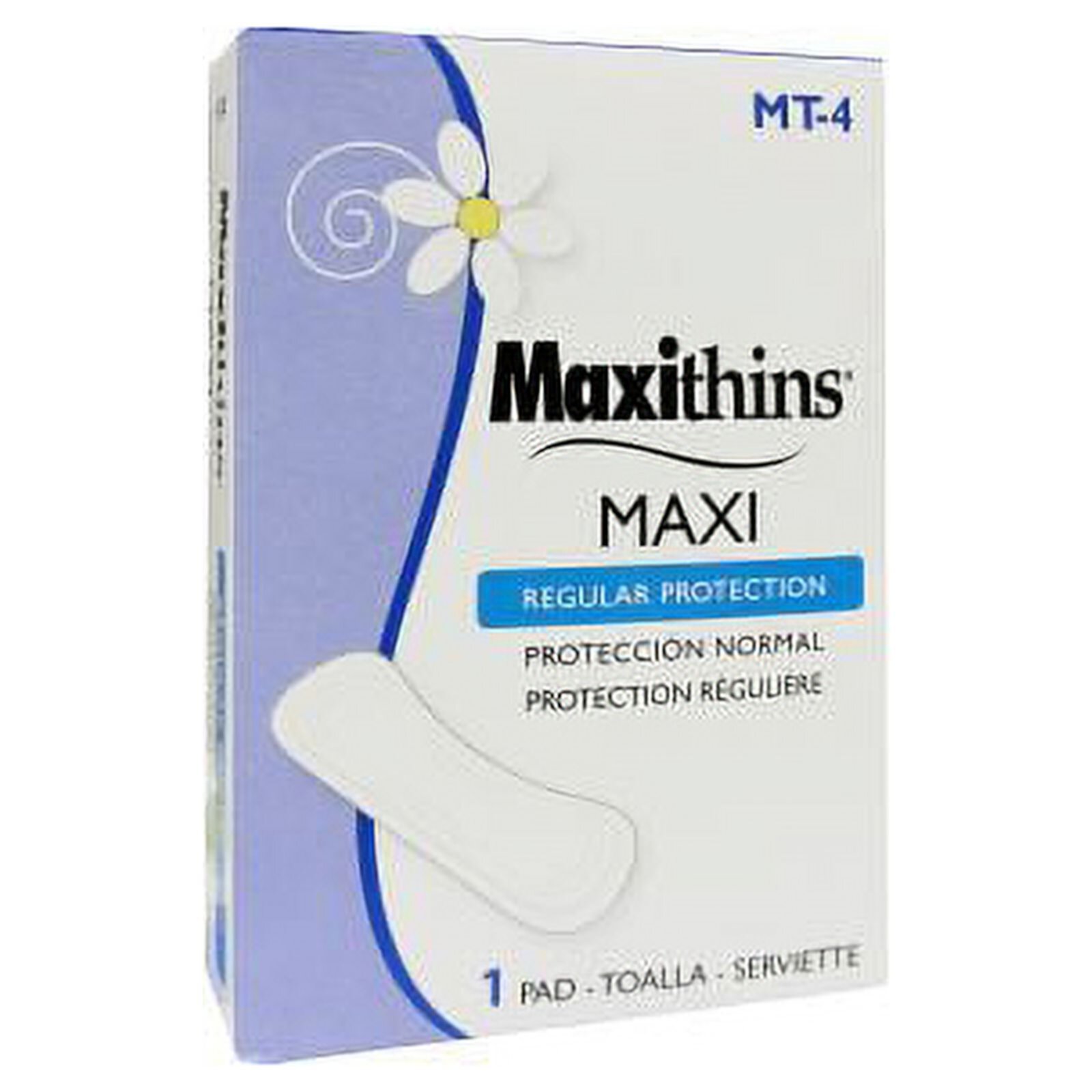 Hospeco Maxithins Maxi Pads, 4", 250/Case HOSPECO