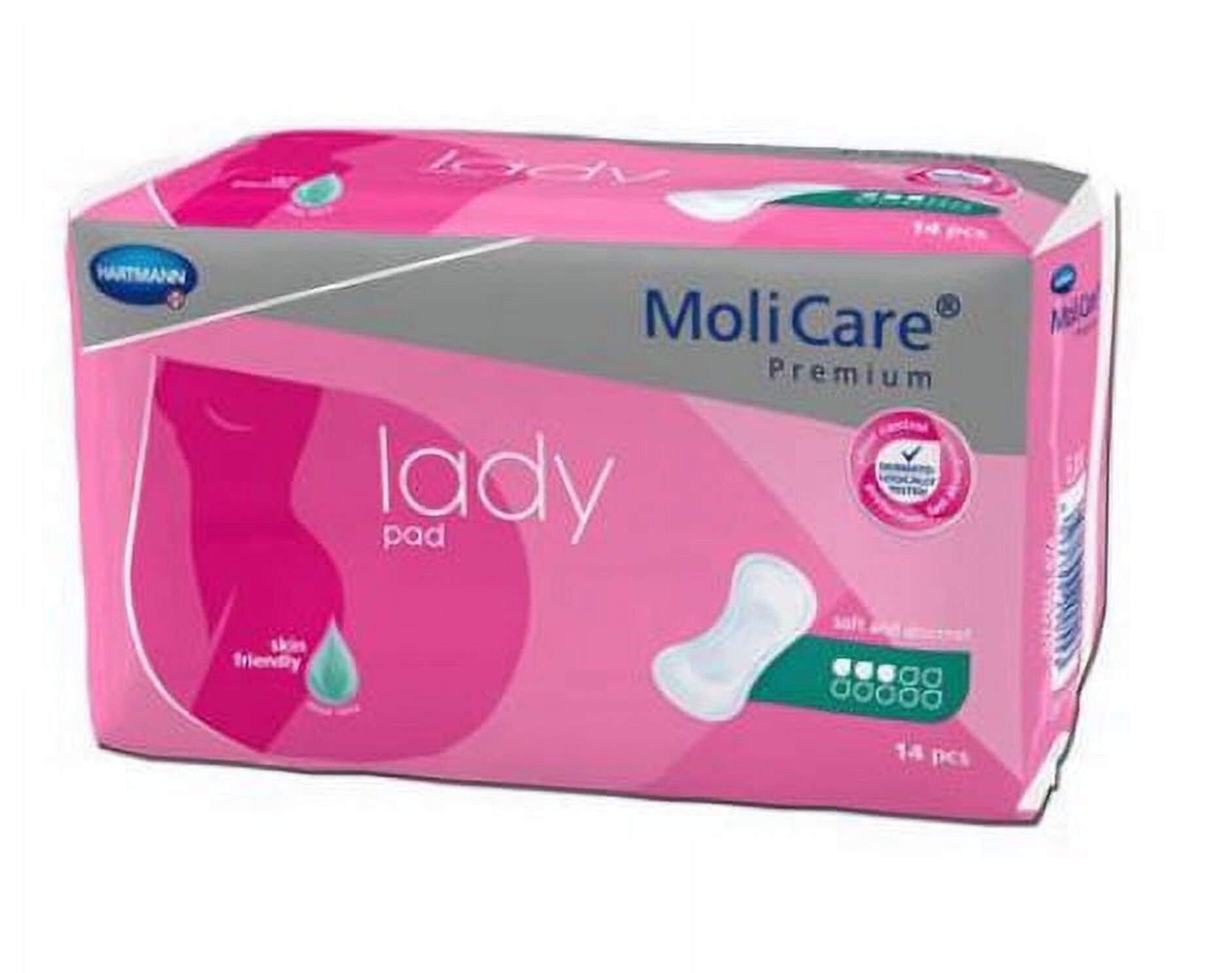 MoliCare Premium Bladder Control Pad Moderate Absorbency One Size Fits Most Female Disposable, 168644 - Case of 168 Molicare