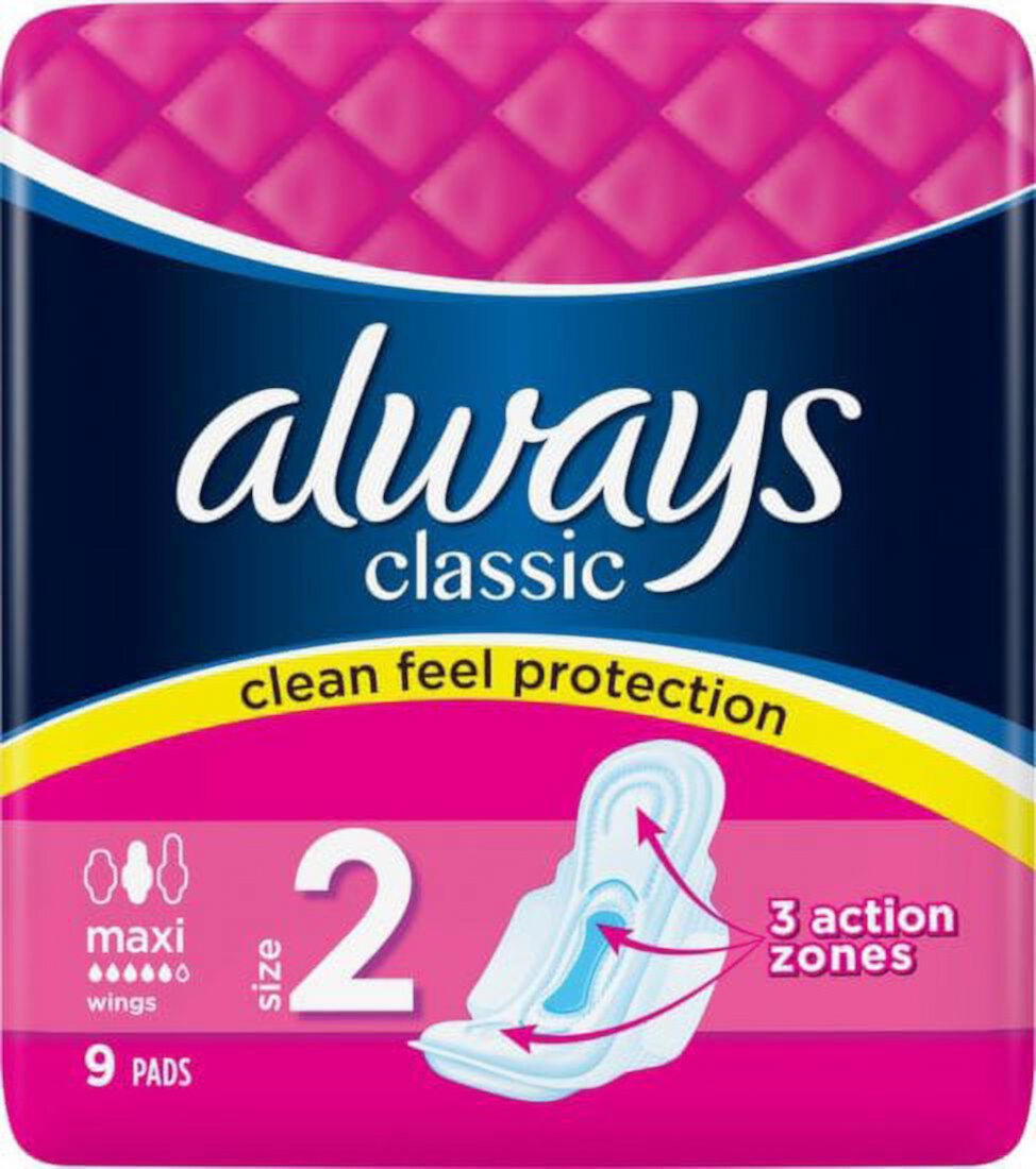 New ALWAYS  CLASSIC MAXI PADS Size 2 Always