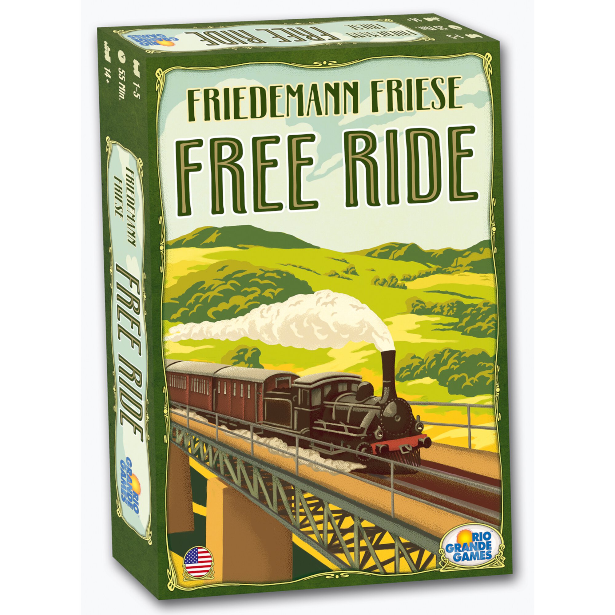 Rio Grande Games: Free Ride - Railroad Strategy Boardgame, 1-5 Players, Ages 14+, 55 Min Rio Grande Games