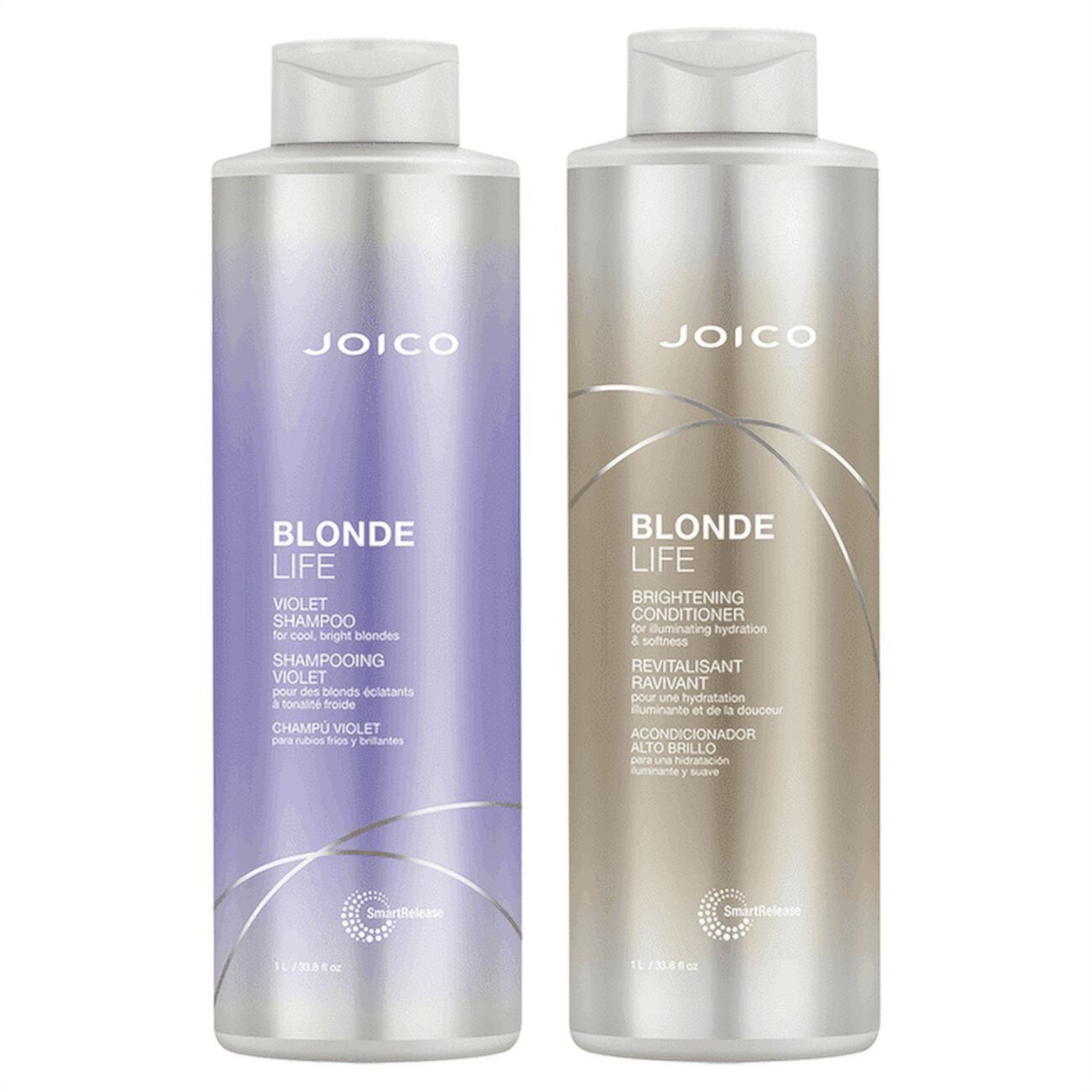 Joico Blonde Life Violet Shampoo and Blonde Life Brightening Conditioner Liter Duo 33.8 oz Joico