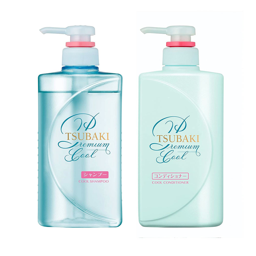 SHISEIDO Tsubaki Premium Cool Shampoo and Conditioner Pair Set 2 x 490ml – Made in Japan Shiseido