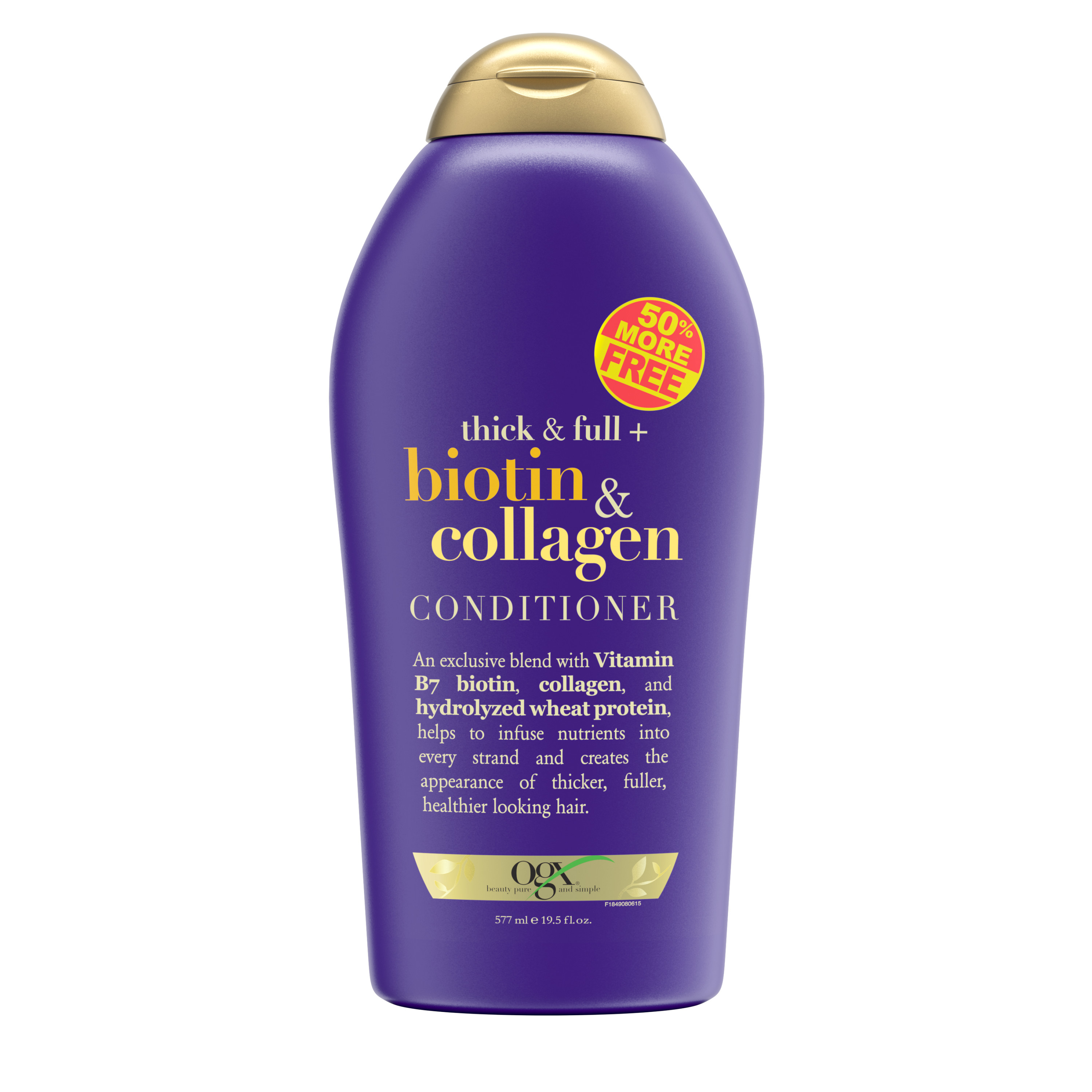 OGX Thick & Full + Biotin & Collagen Volumizing Conditioner for Thin Hair, 19.5 fl oz OGX