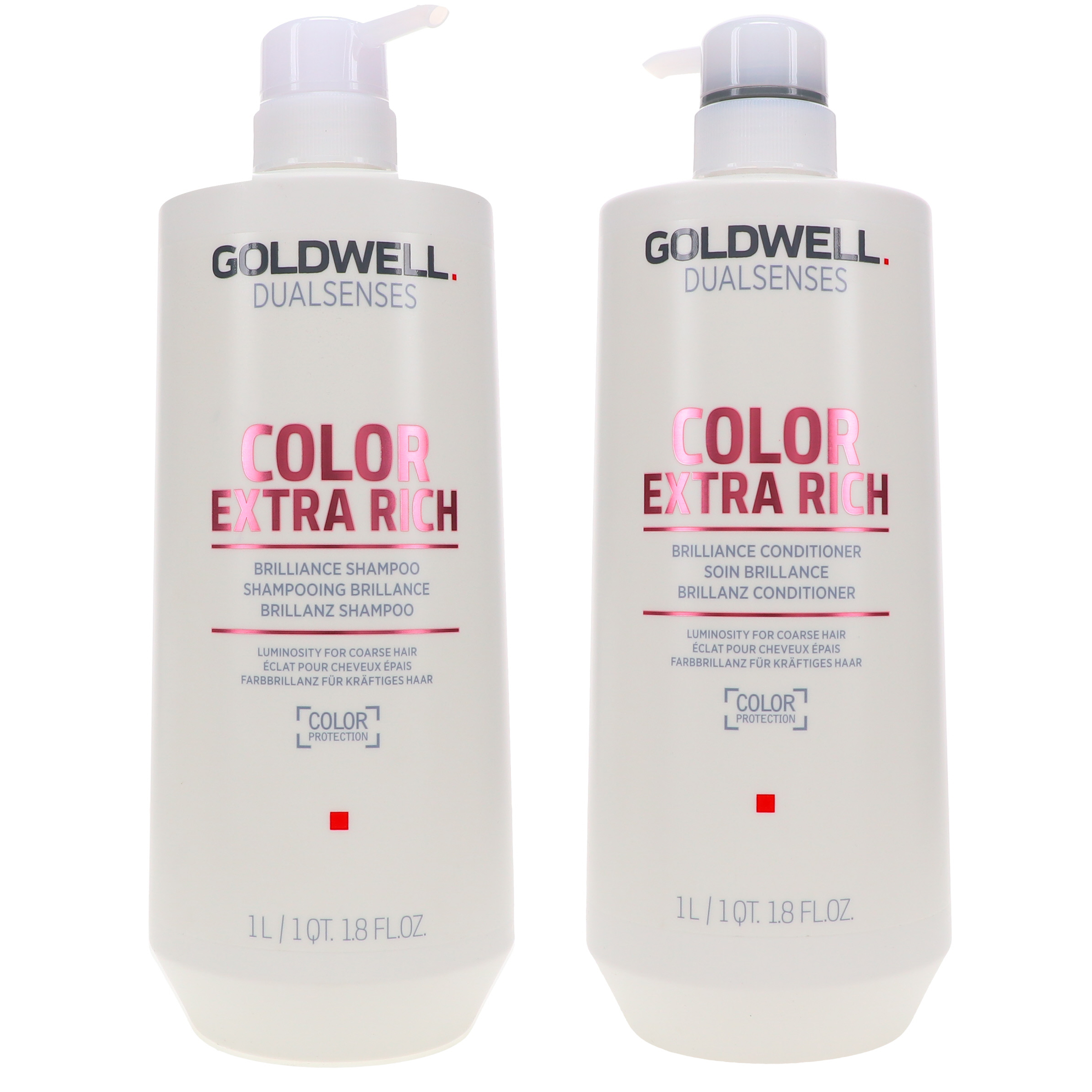 Goldwell Dualsenses Color Extra Rich Brilliance Shampoo 33.8 oz & Dualsenses Color Extra Rich Brilliance Conditioner 33.8 oz Combo Pack Goldwell