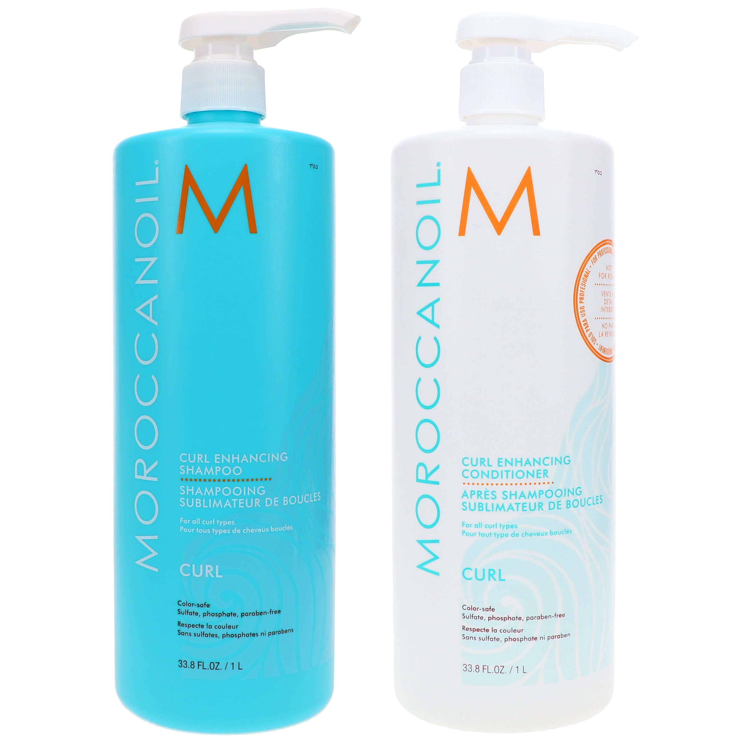 Moroccanoil Curl Enhancing Shampoo 33.8 oz & Curl Enhancing Conditioner 33.8 oz Combo Pack Moroccanoil