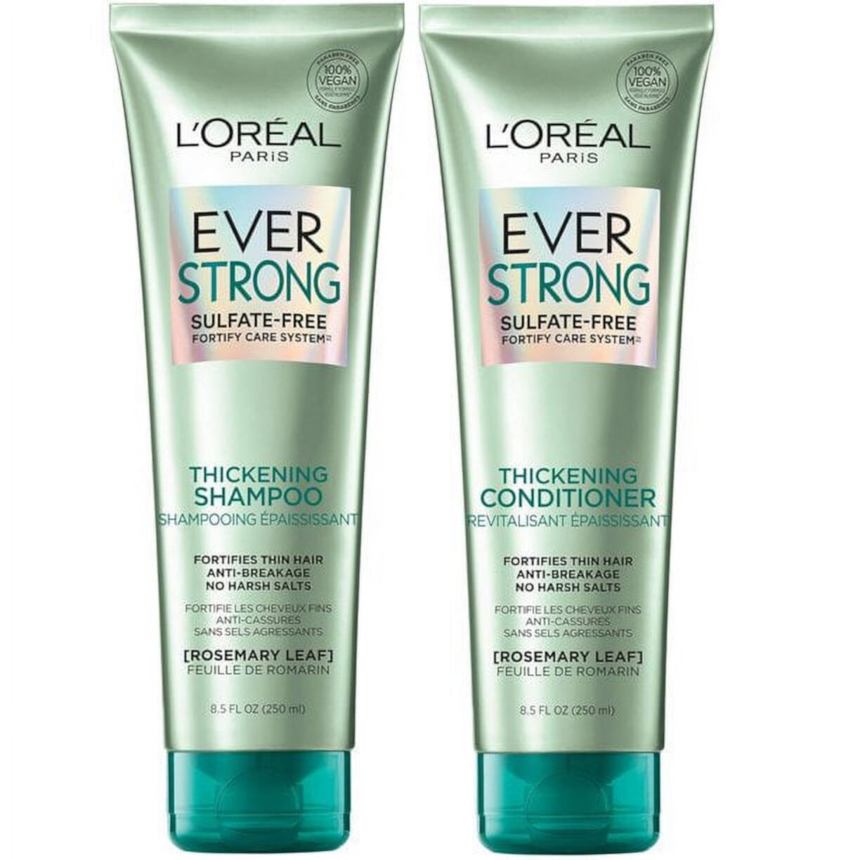 L'Oreal Paris Thickening Sulfate Free Shampoo and Conditioner, Thickens + Strengthens Thin, Fragile Hair, EverPure, 1 Hair Care Kit L'Oréal Paris