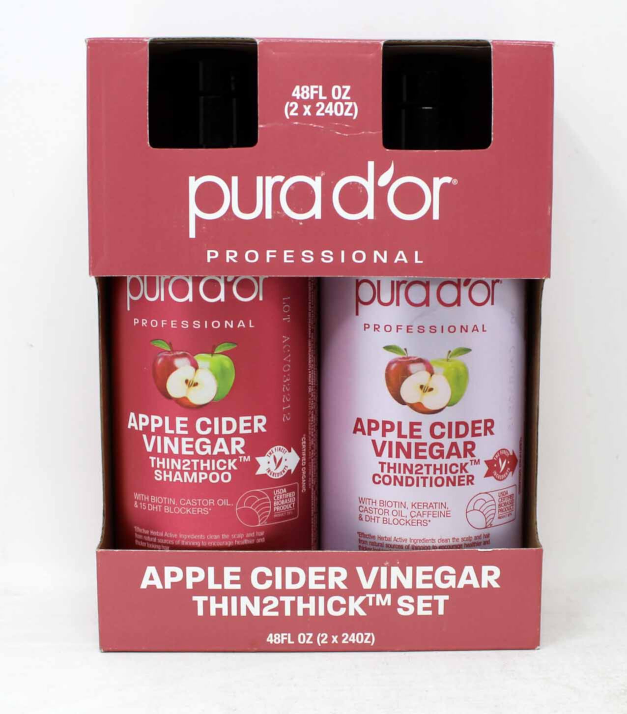 Pura D or Apple Cider Vinegar Thin2Thick Shampoo  Conditioner Set PURA D'OR