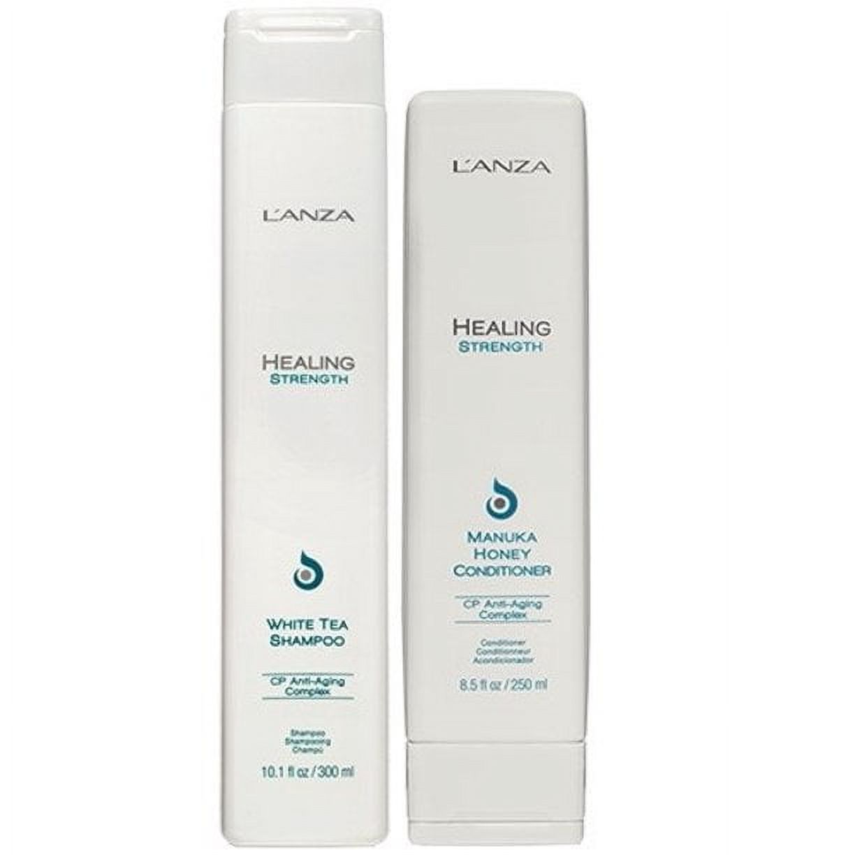 L'Anza Healing Strength White Tea Shampoo 10.1 oz and Manuka Honey Conditioner 8.5 oz Duo L'anza