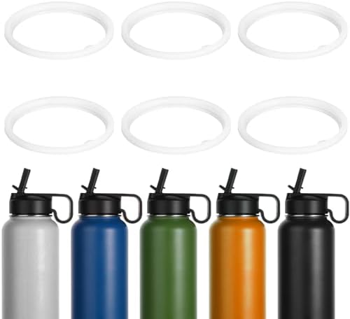 6pcs Seal Gasket Replacement for Thermoflask 16oz 24oz 32oz 40oz Water Bottle Parts Airtight with Straw Lid, Silicone O-Ring Sealing Cap Accessory (Not for Spout Lid and Chug Lid) Lasuroa