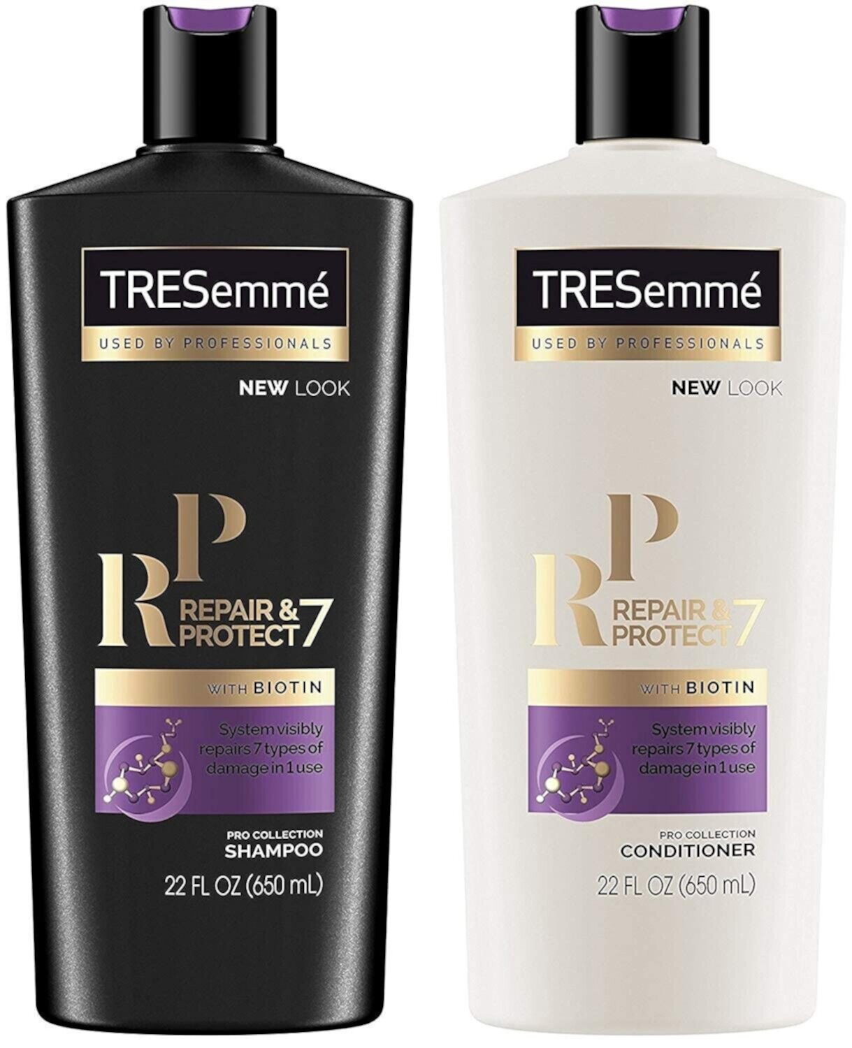 TRESemme Shampoo and Conditioner Set, Repair & Protect 7 with Biotin, Visibly Repairs 7 Types of Styling Damage and Strengthens Hair, 23.7 Fl Oz each Tresemme