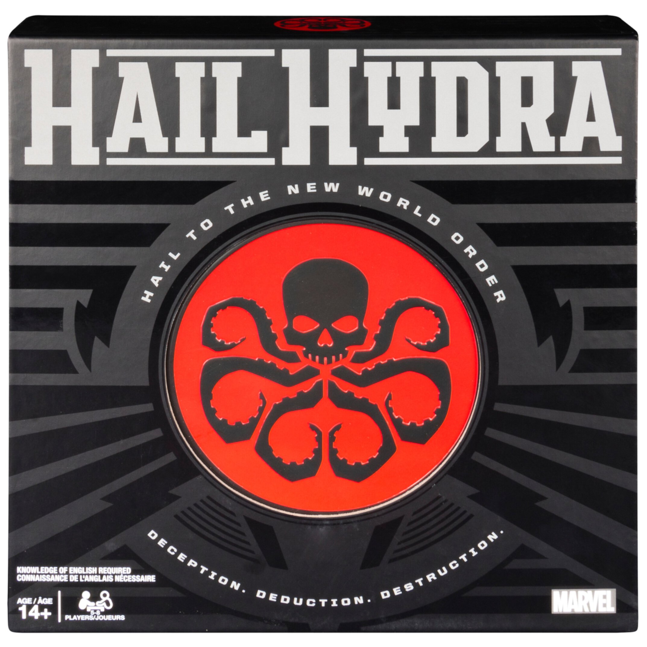 Marvel, Hail Hydra Superhero Board Game Black Panther Hulk Captain America Red Skull Black Widow Spiderman, for Adults and Teens Ages 14 and up Spin Master Games