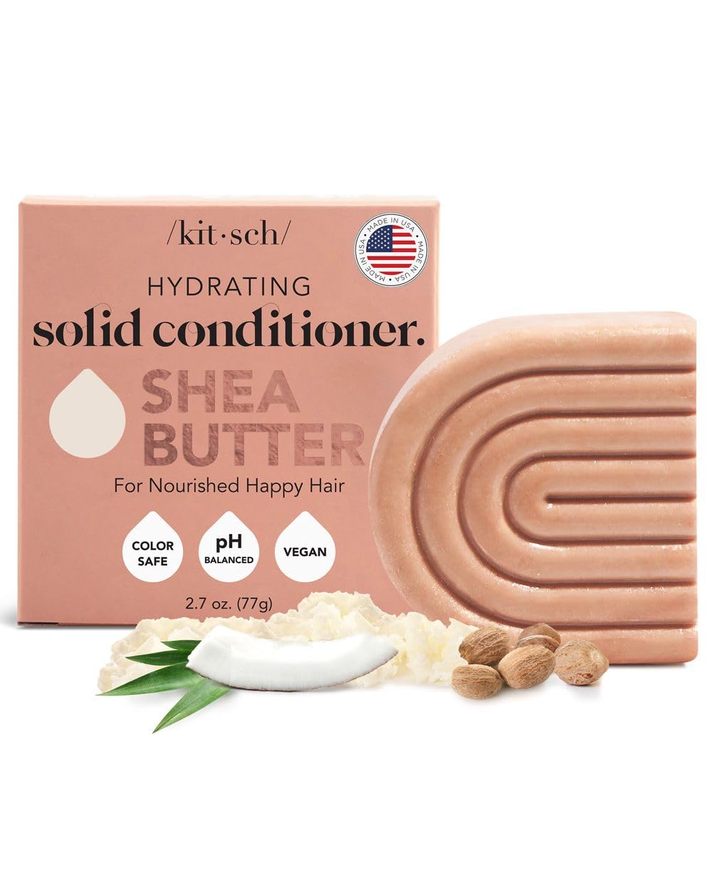 Kitsch Nourishing Conditioner Bar Set for Hair w/ Shea Butter - Solid Bar for Dry Hair, 3 oz Kitsch