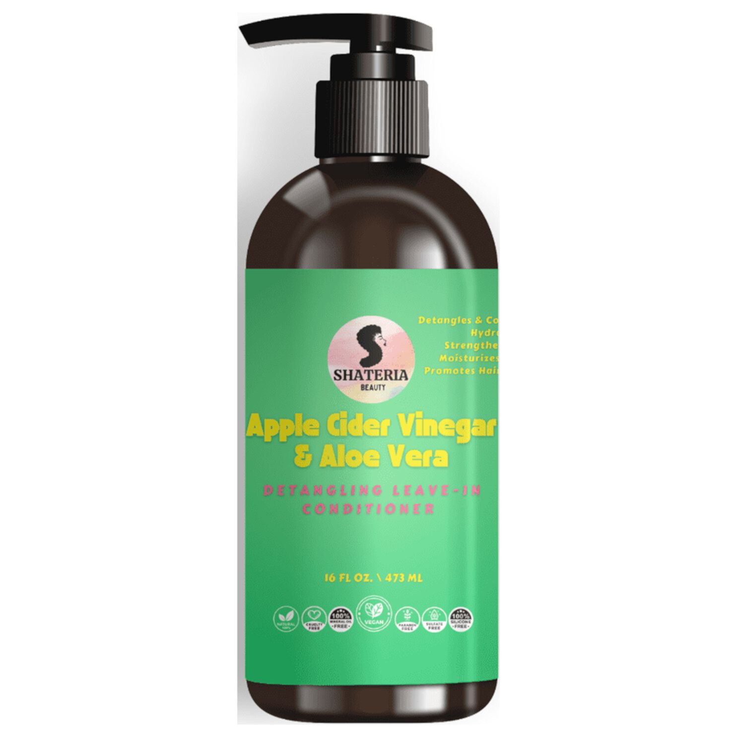 Shateria Beauty Apple Cider Vinegar & Aloe Vera Detangling Leave-in Conditioner with Pump Dispenser Shateria Beauty