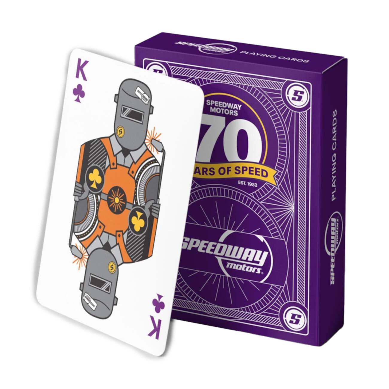 Speedway Motors 70th Anniversary Limited Edition Playing Cards - Casino Quality, Custom Graphics, Protective Coating, 57-Card Deck with Exclusive Suits, Face Cards & Bonus Cards Speedway Motors